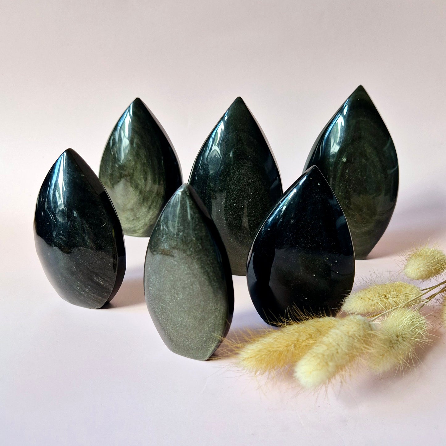 Edelsteen Golden Obsidian Flame – Kracht, Inzicht & Bescherming (8–10 cm)