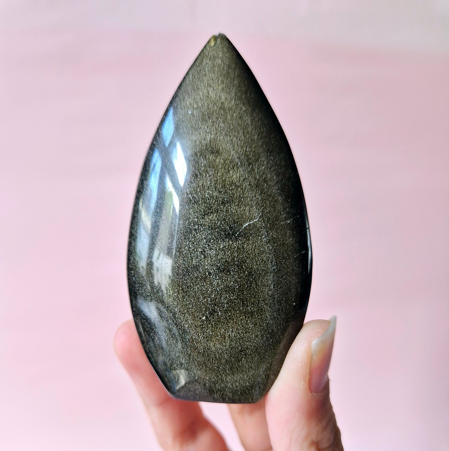 Edelsteen Golden Obsidian Flame – Kracht, Inzicht & Bescherming (8–10 cm)