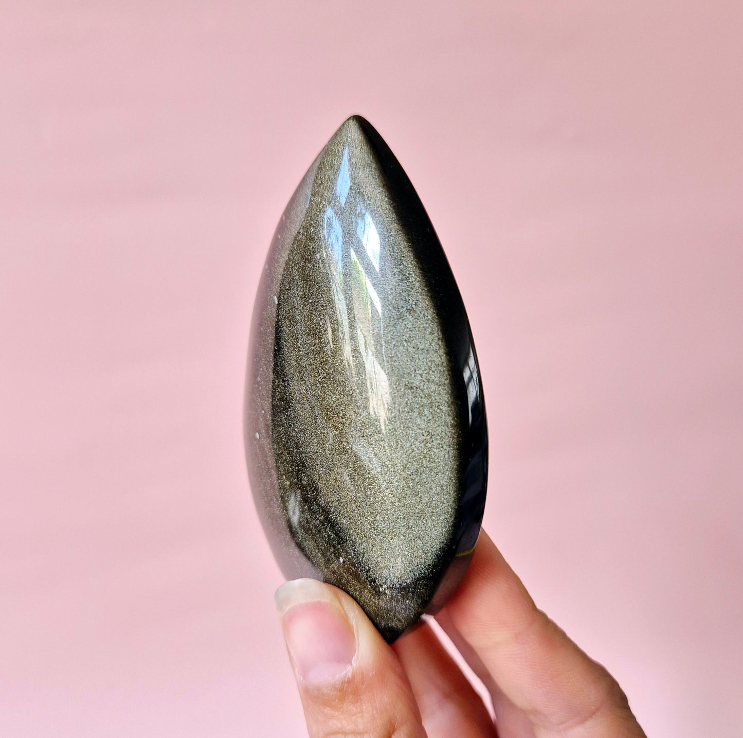 Edelsteen Golden Obsidian Flame – Kracht, Inzicht & Bescherming (8–10 cm)