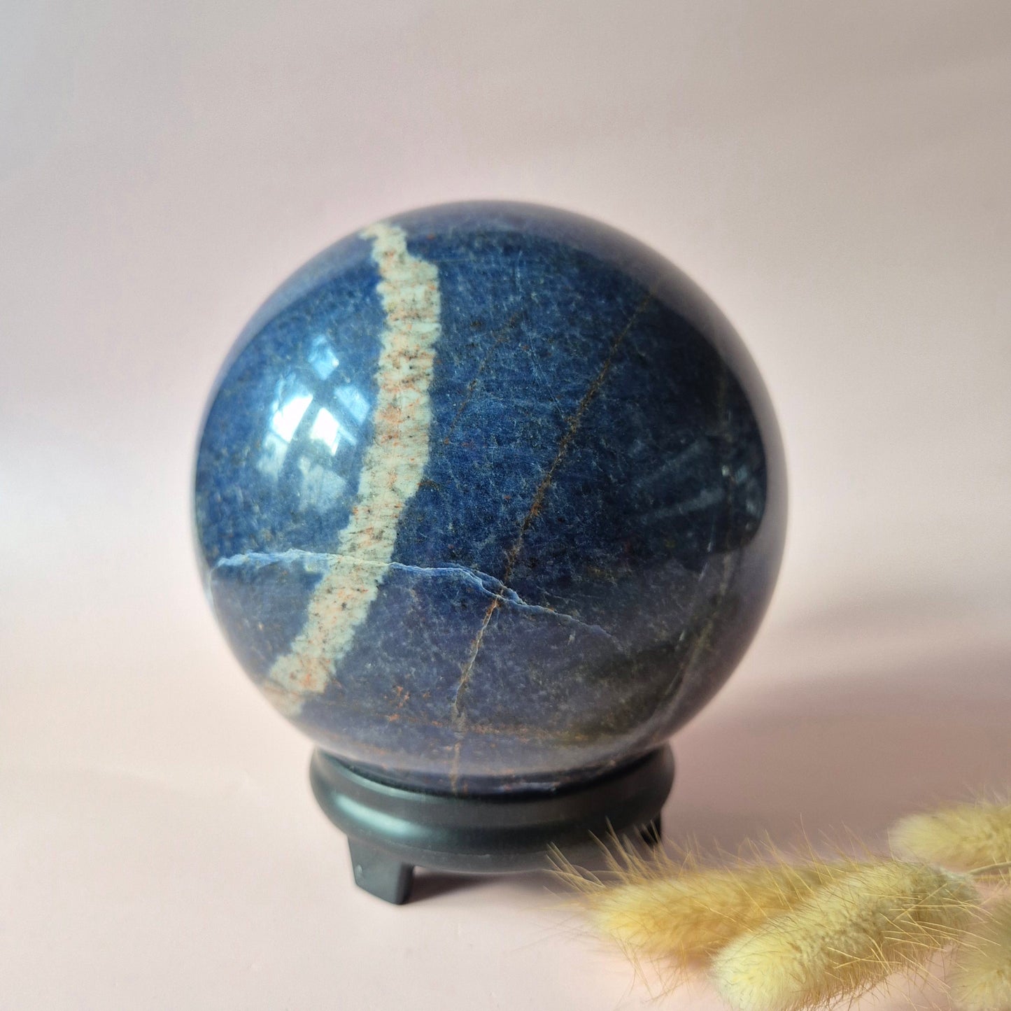 XXL Gemstone Larvikite Ball (15 cm | 4810 g) – Crystal Sphere Statement Piece Decoration