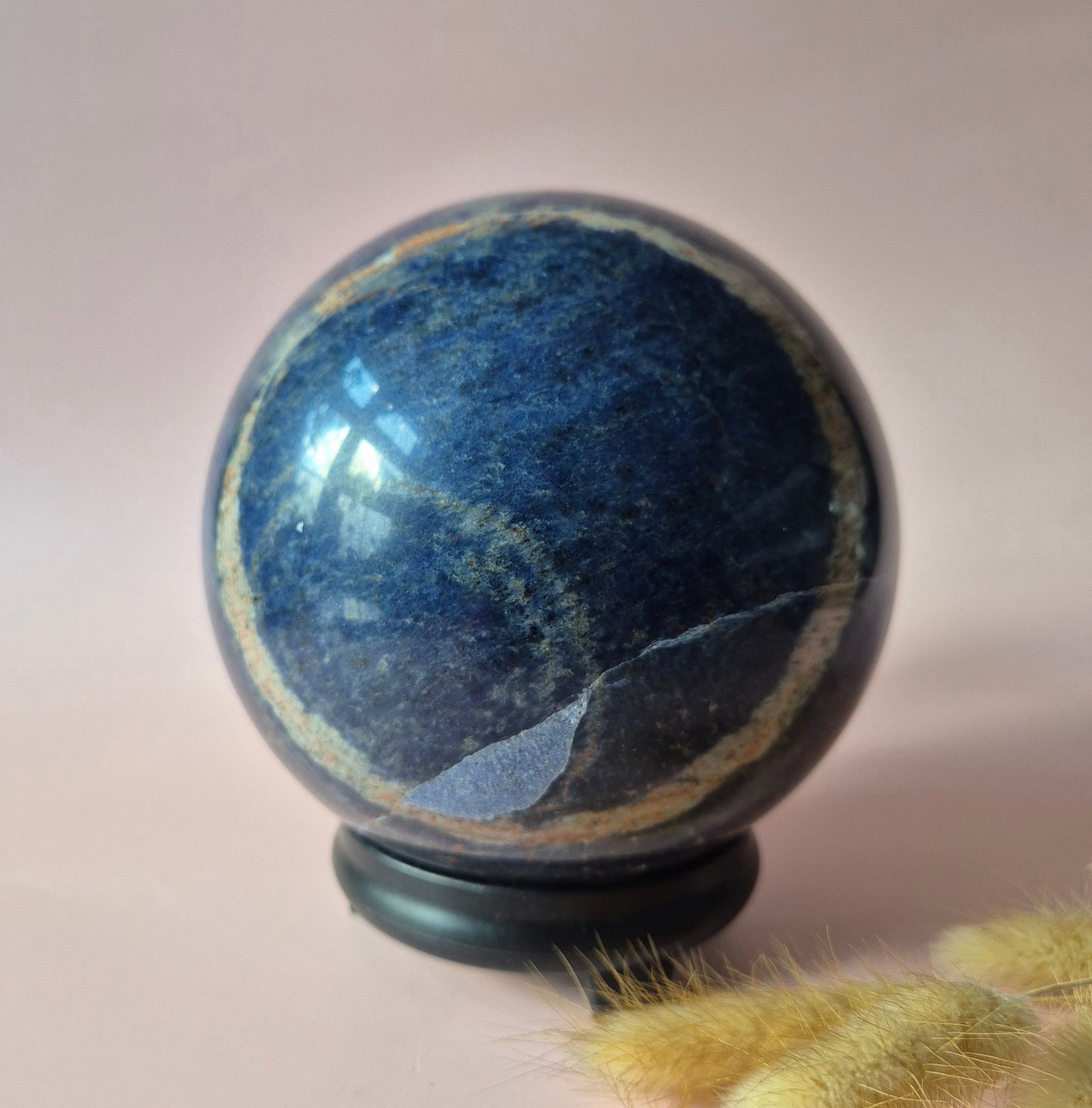 XXL Gemstone Larvikite Ball (15 cm | 4810 g) – Crystal Sphere Statement Piece Decoration