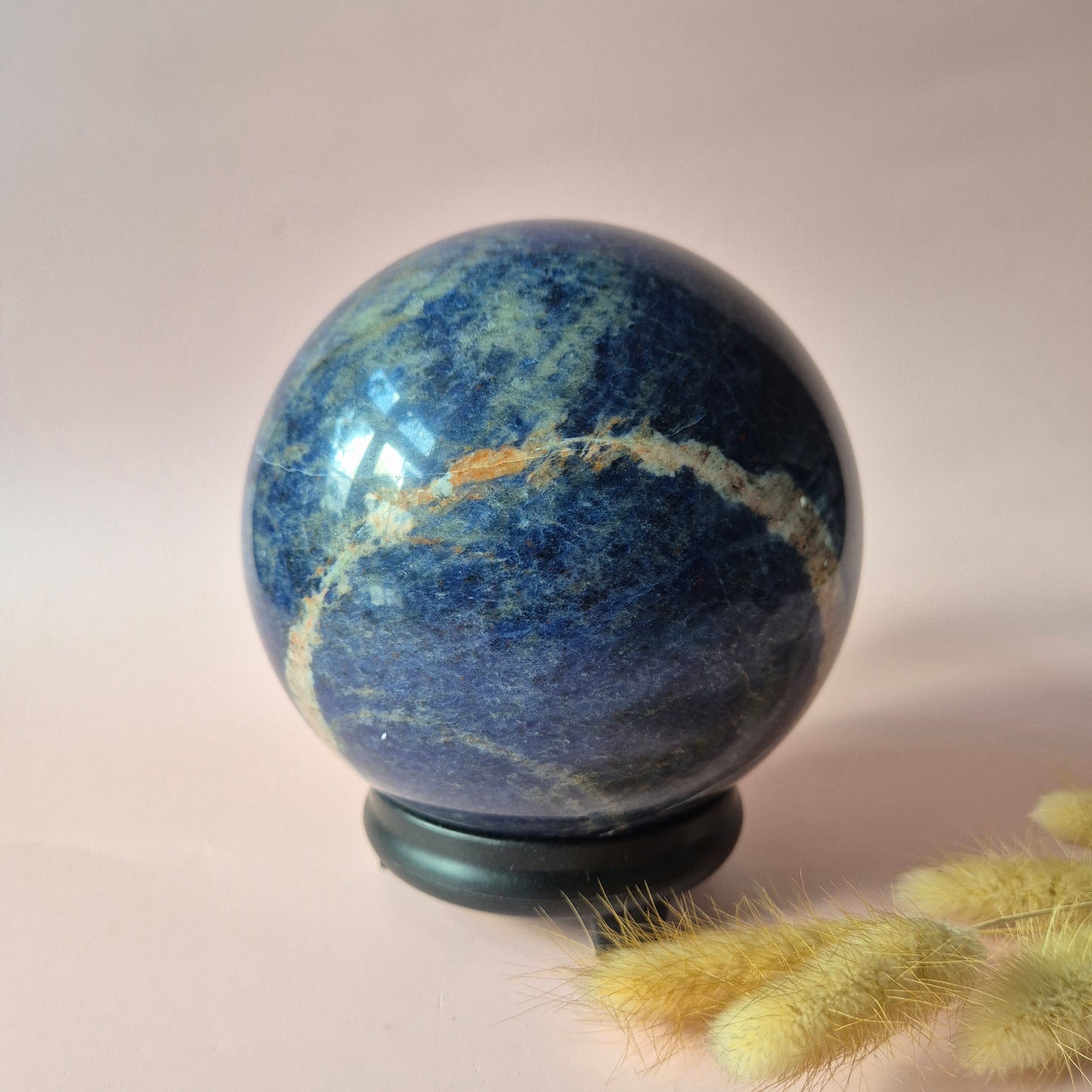 XXL Gemstone Larvikite Ball (15 cm | 4810 g) – Crystal Sphere Statement Piece Decoration