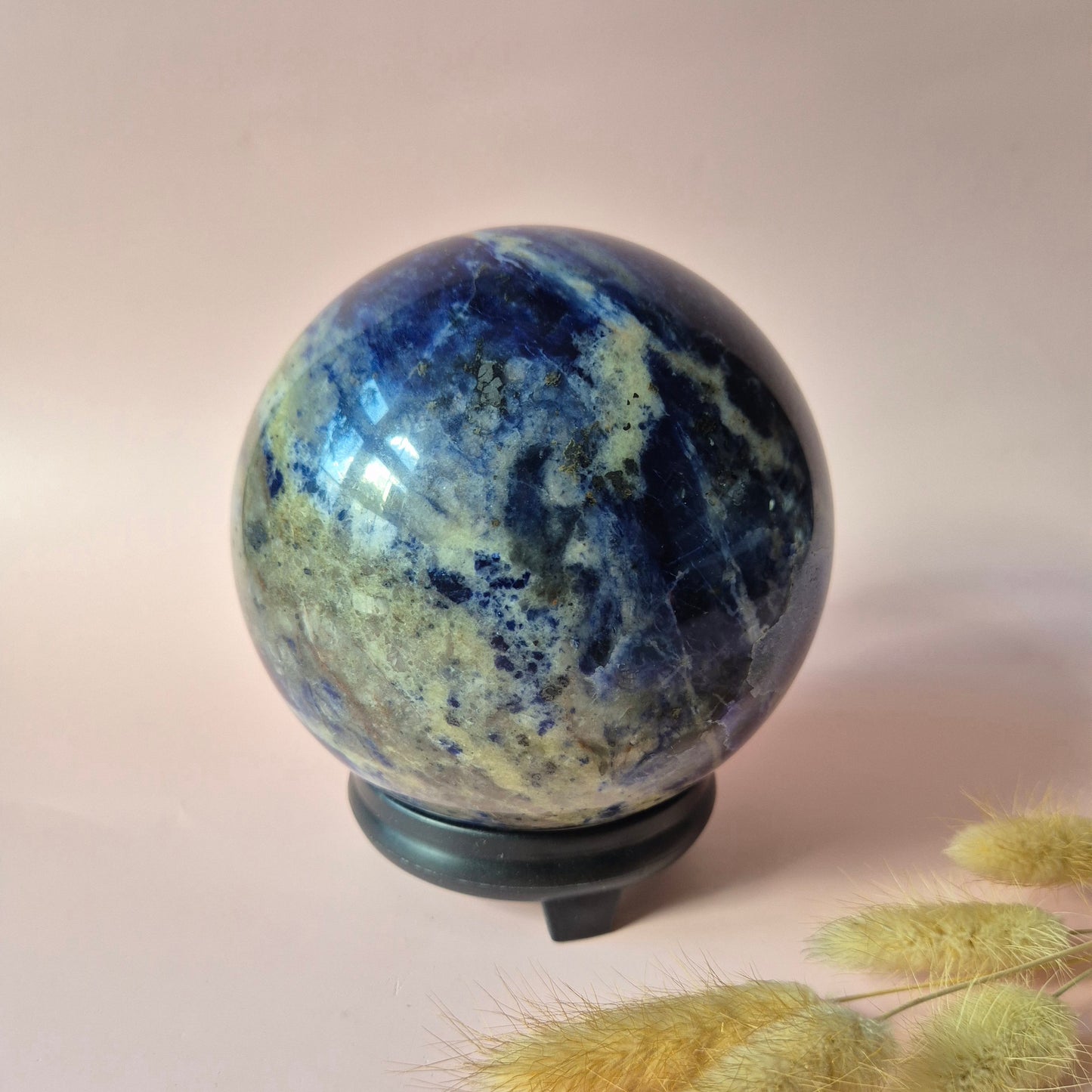 XXL Gemstone Larvikite Ball (15 cm | 4810 g) – Crystal Sphere Statement Piece Decoration