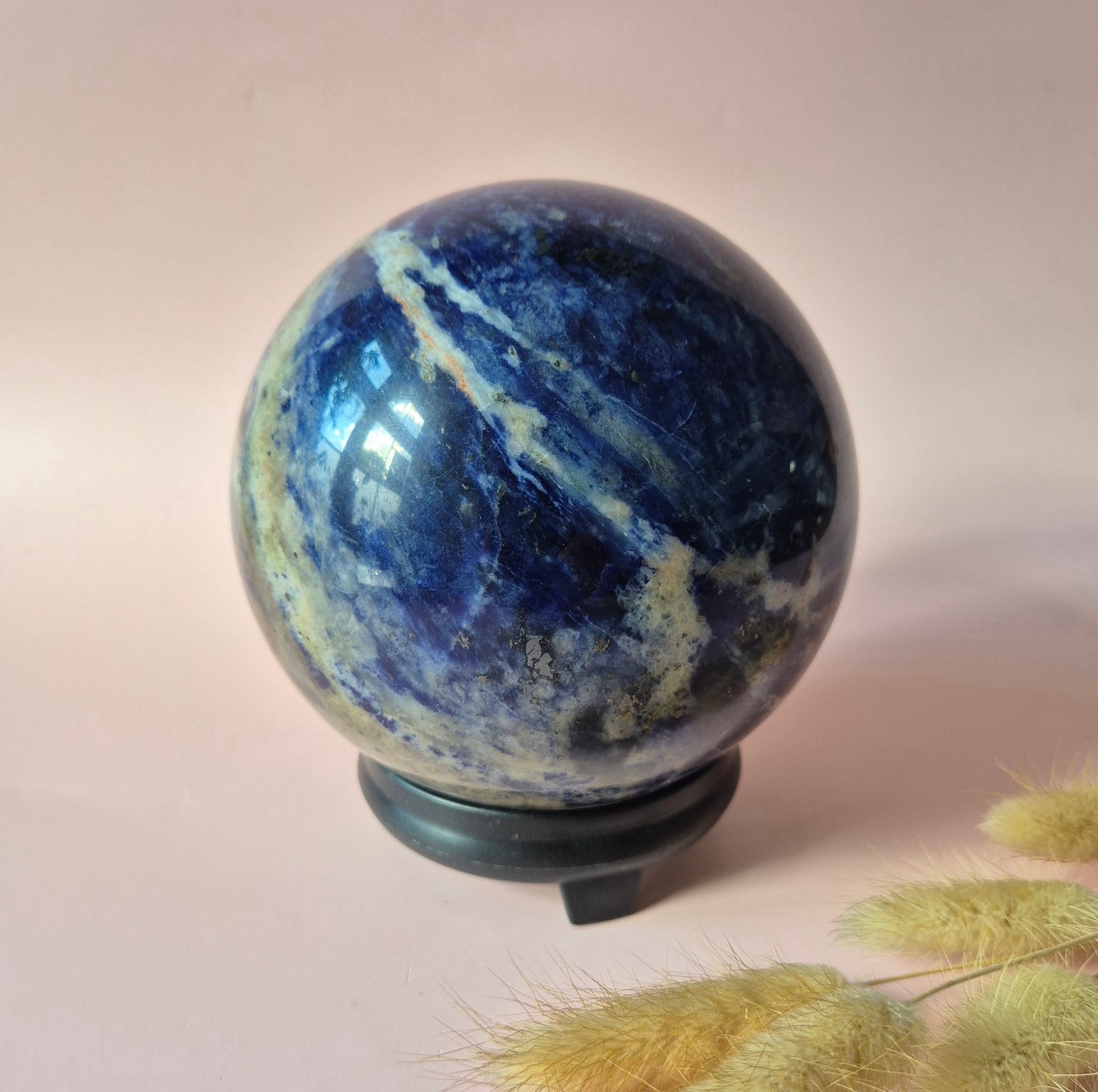 XXL Gemstone Larvikite Ball (15 cm | 4810 g) – Crystal Sphere Statement Piece Decoration