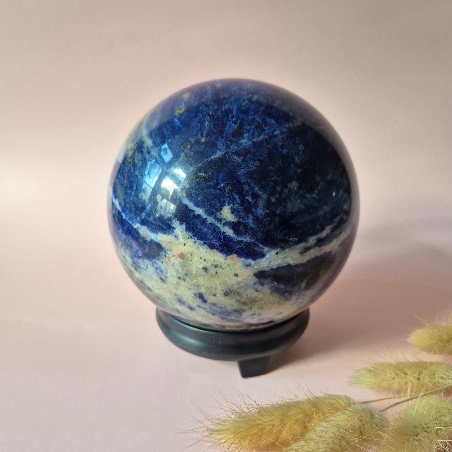 XXL Gemstone Larvikite Ball (15 cm | 4810 g) – Crystal Sphere Statement Piece Decoration