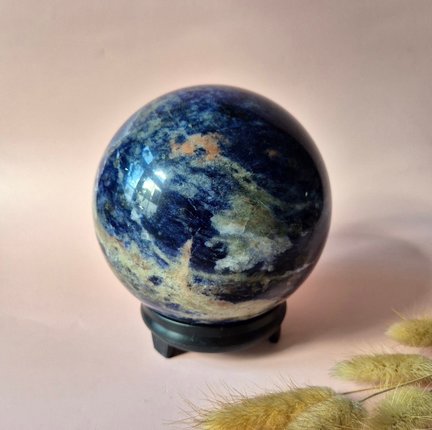 XXL Gemstone Larvikite Ball (15 cm | 4810 g) – Crystal Sphere Statement Piece Decoration