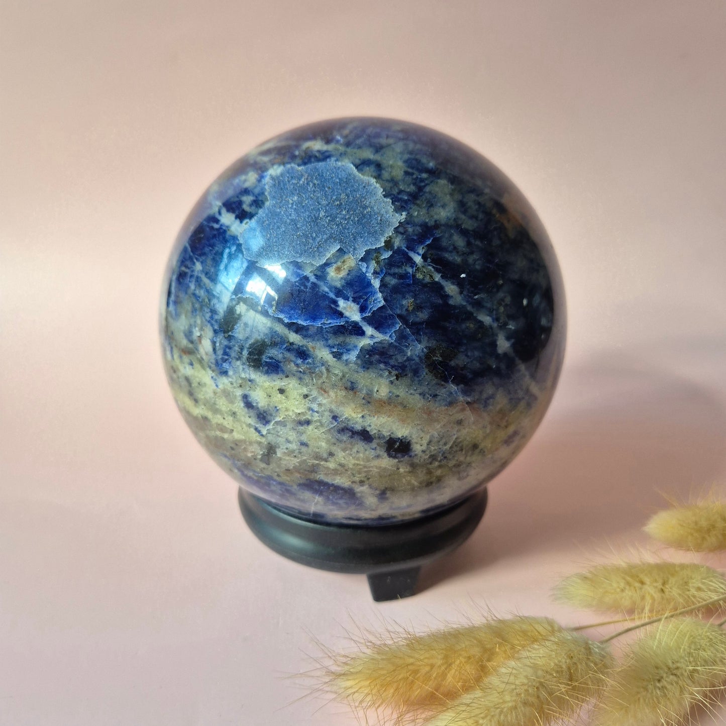 XXL Gemstone Larvikite Ball (15 cm | 4810 g) – Crystal Sphere Statement Piece Decoration
