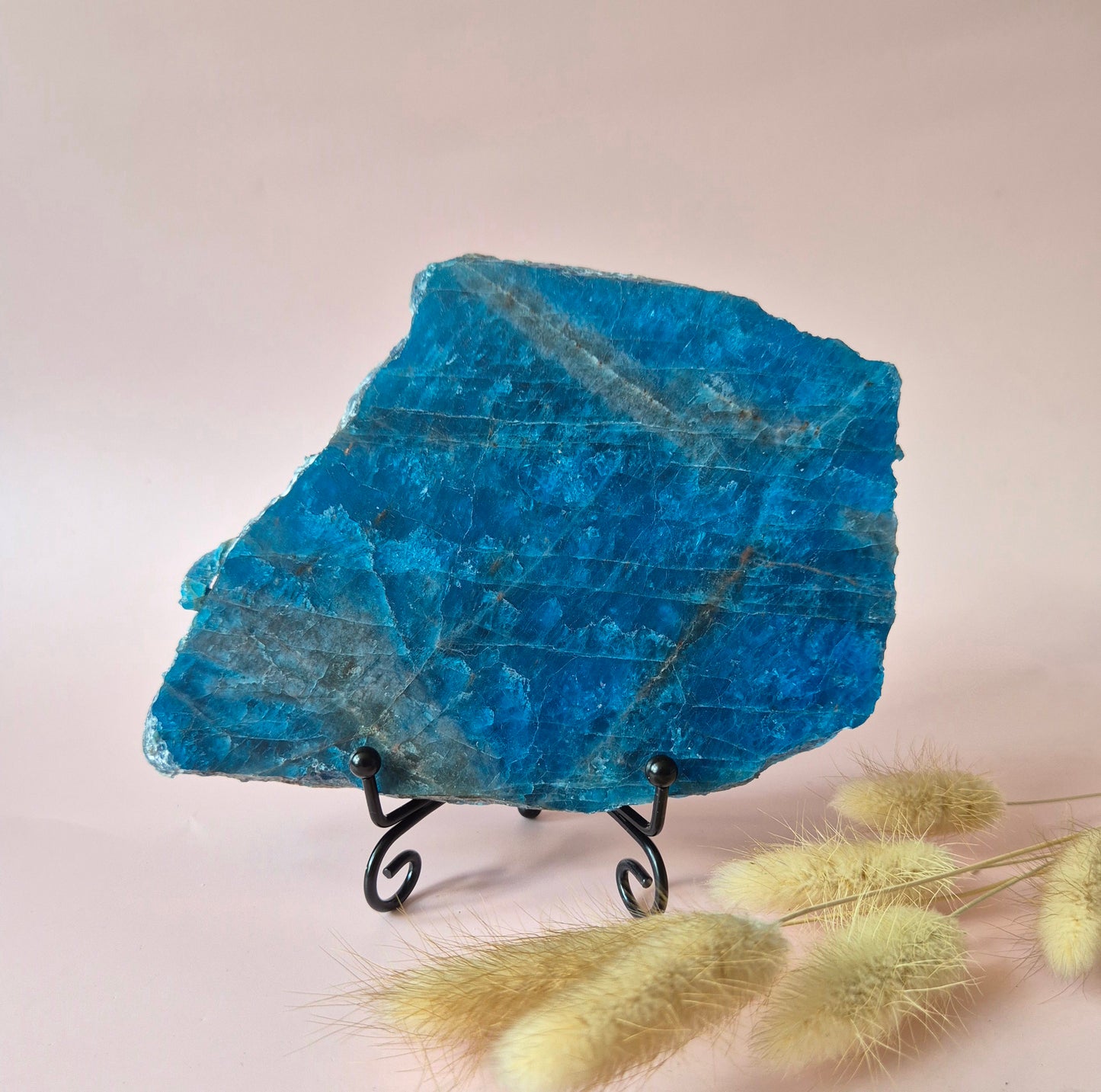 XXL Edelsteen Blue Apatiet Schijf op Standaard #3 387gram – Inspiratie, Helderheid & Innerlijke Kracht