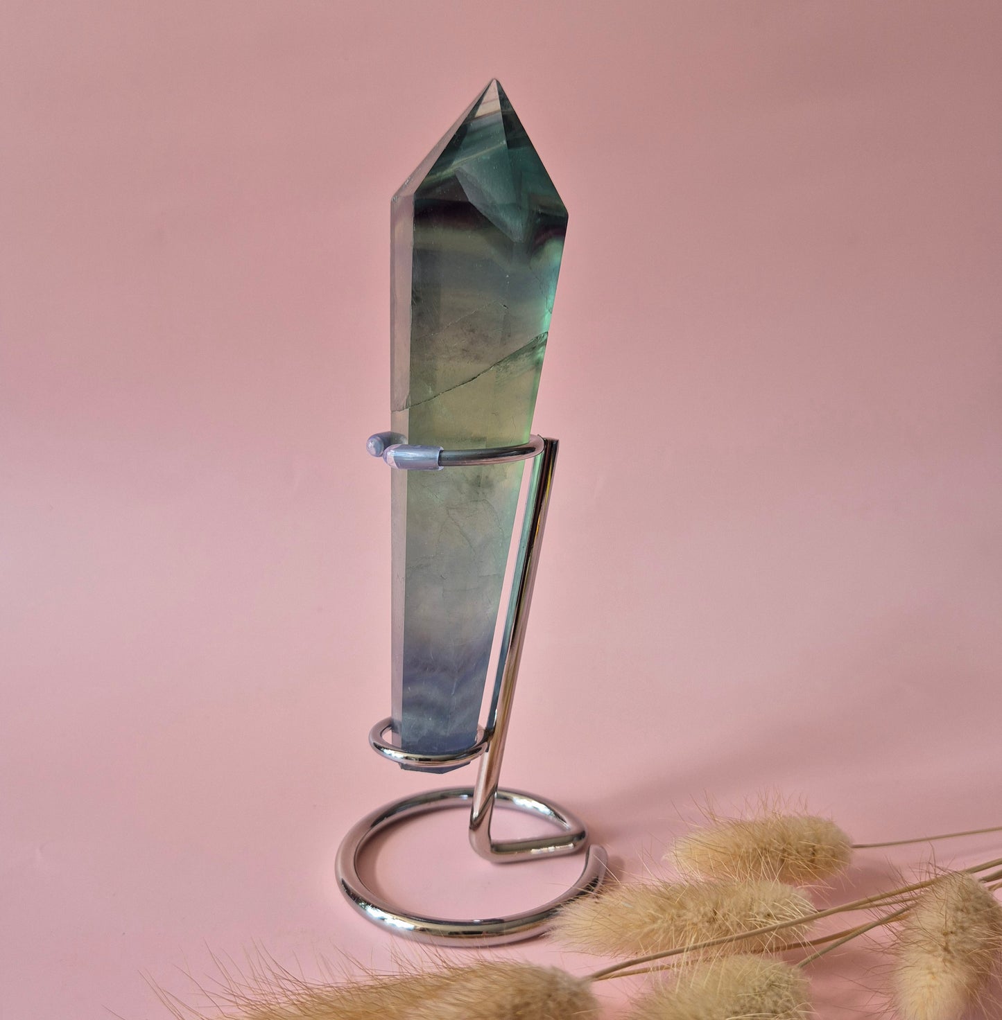Edelsteen Groene / Blauwe Fluoriet Scepter – Edelsteen Wand (14 cm / 200g) #1