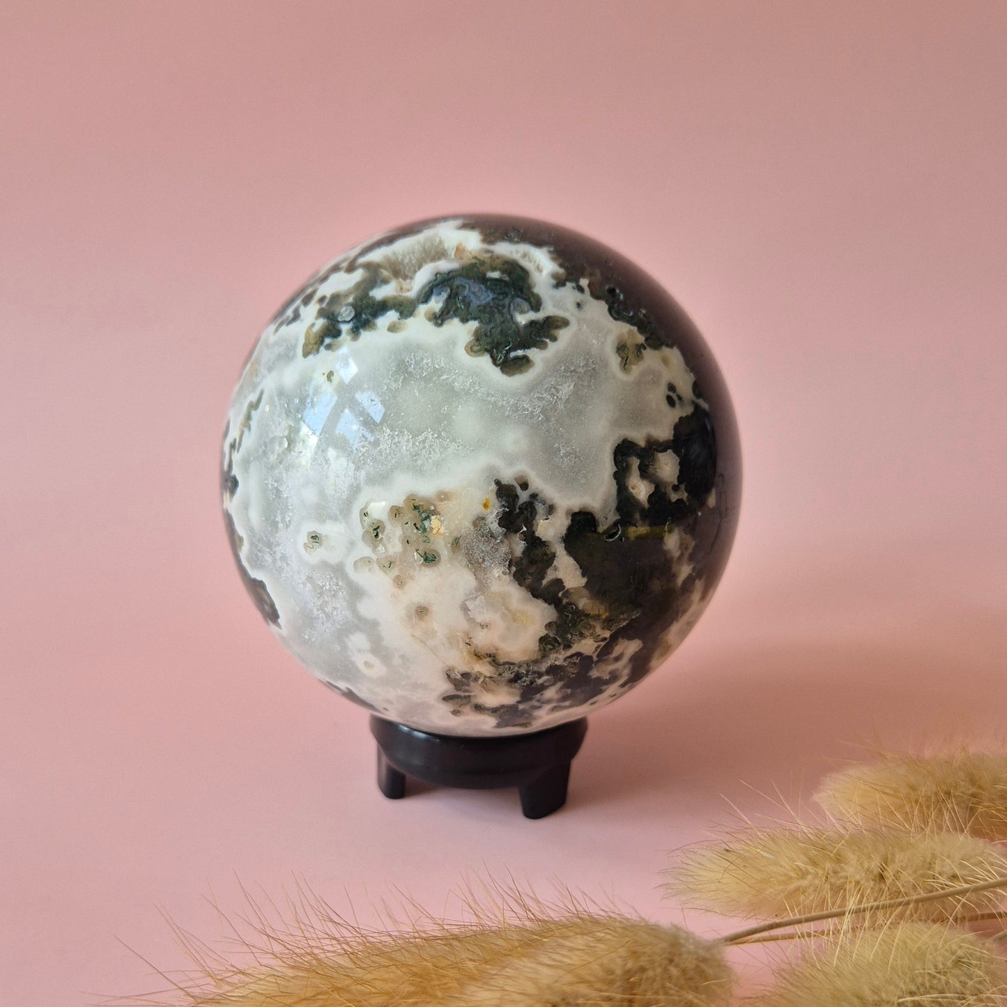 Kristall Edelstein Kugel Moosachat Druzy Kugel 90mm 880g