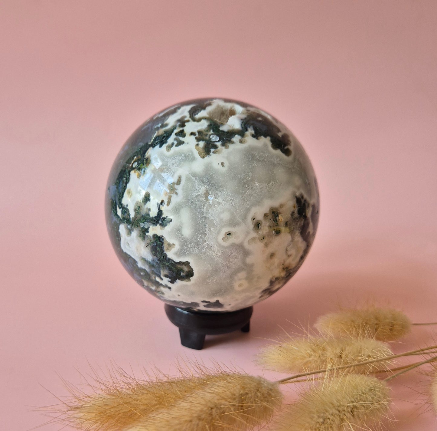 Kristall Edelstein Kugel Moosachat Druzy Kugel 90mm 880g