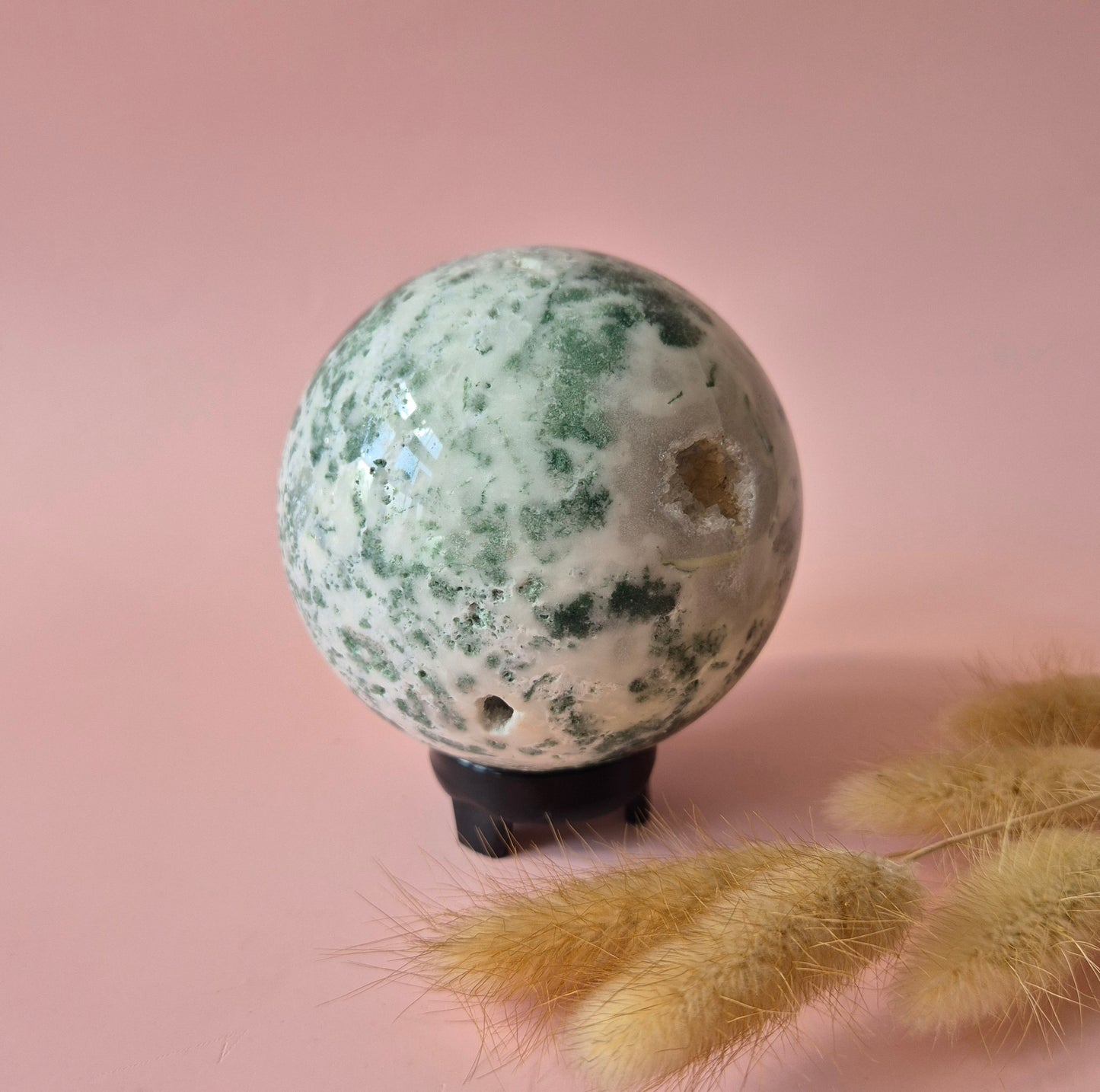 Kristall Edelstein Kugel Moosachat Druzy Kugel 82mm 700g