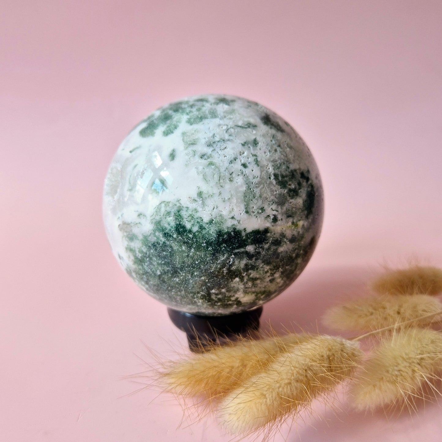 Kristall Edelstein Kugel Moosachat Druzy Kugel 82mm 700g