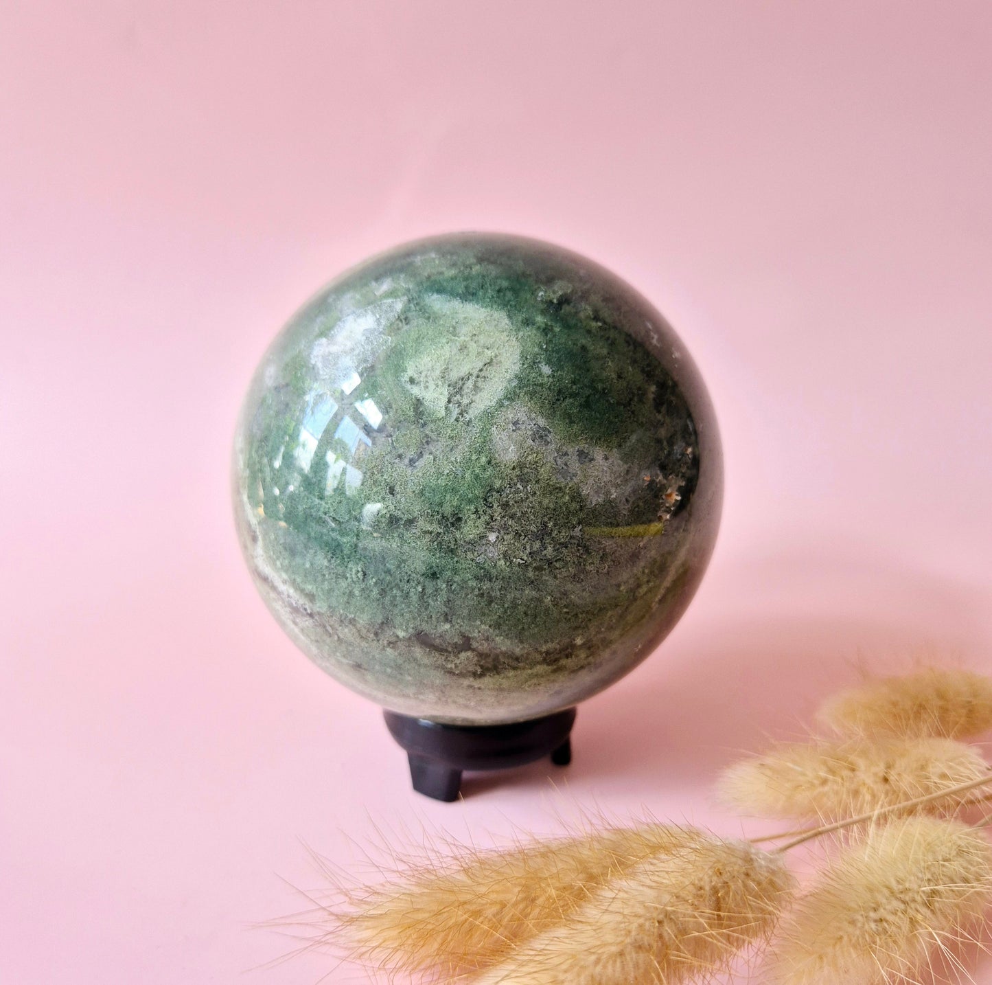 Kristall Edelstein Kugel Moosachat Druzy Kugel 90mm 971g