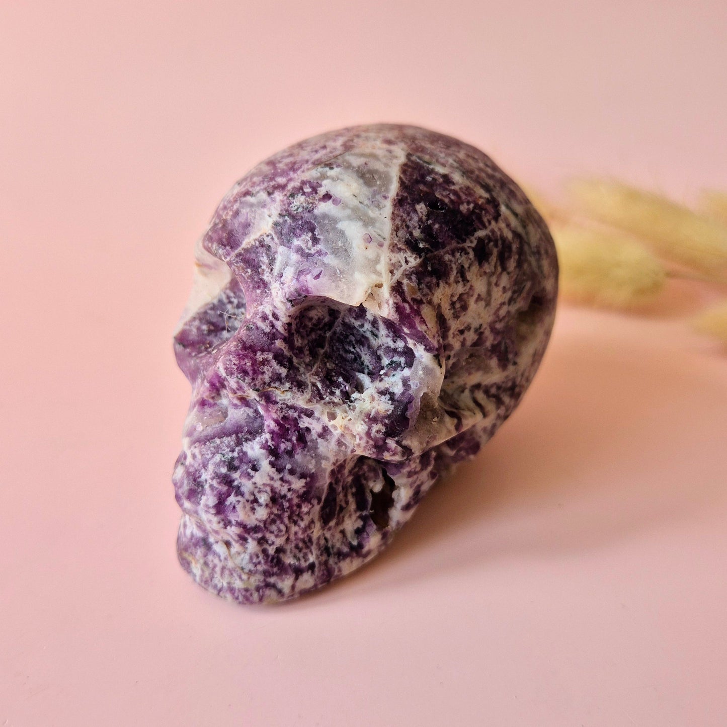 XL Edelsteen Skull Lepidoliet Schedel – #5 384 gram - Mat & Krachtig