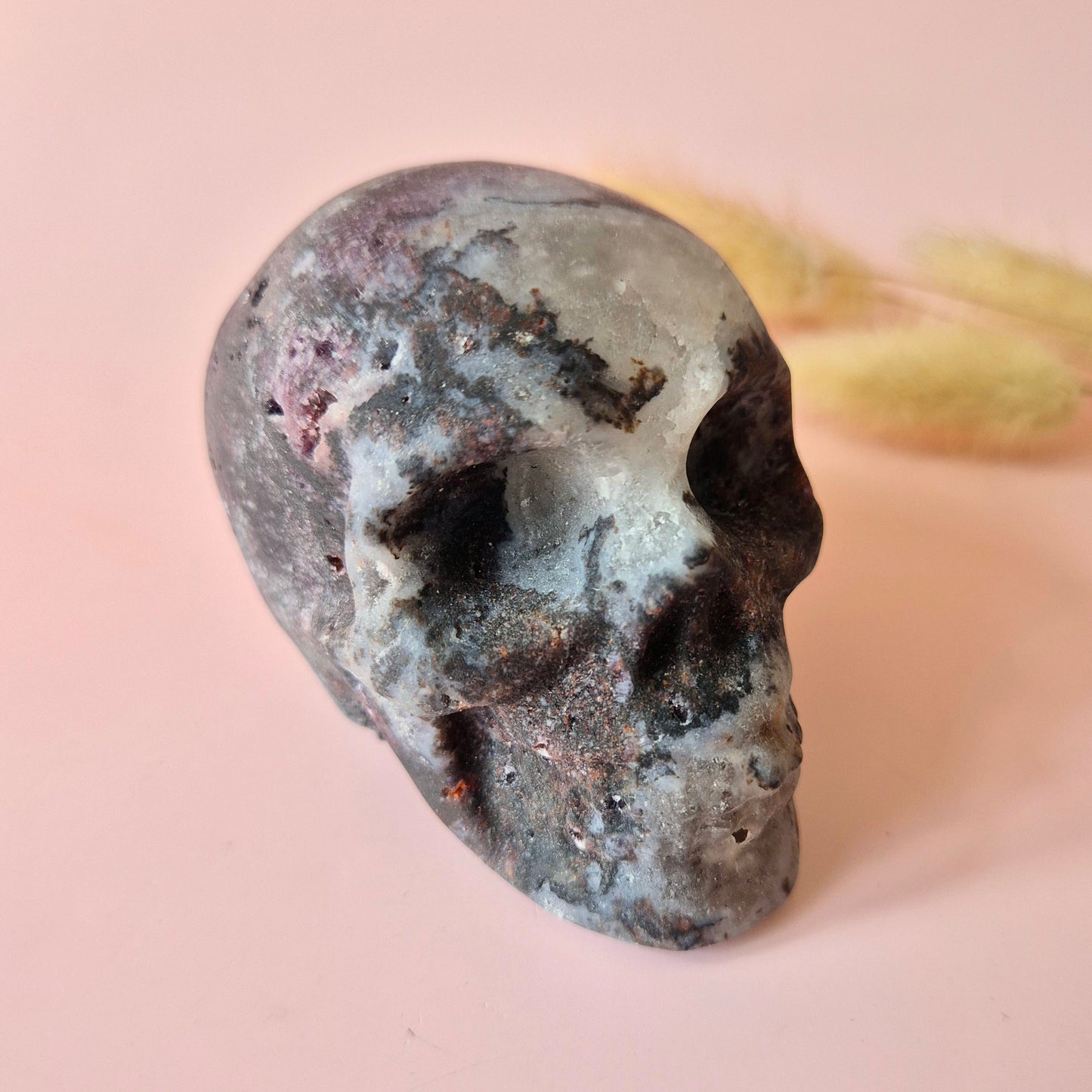 XL Edelsteen Skull Lepidoliet Schedel – #6 412 gram - Mat & Krachtig