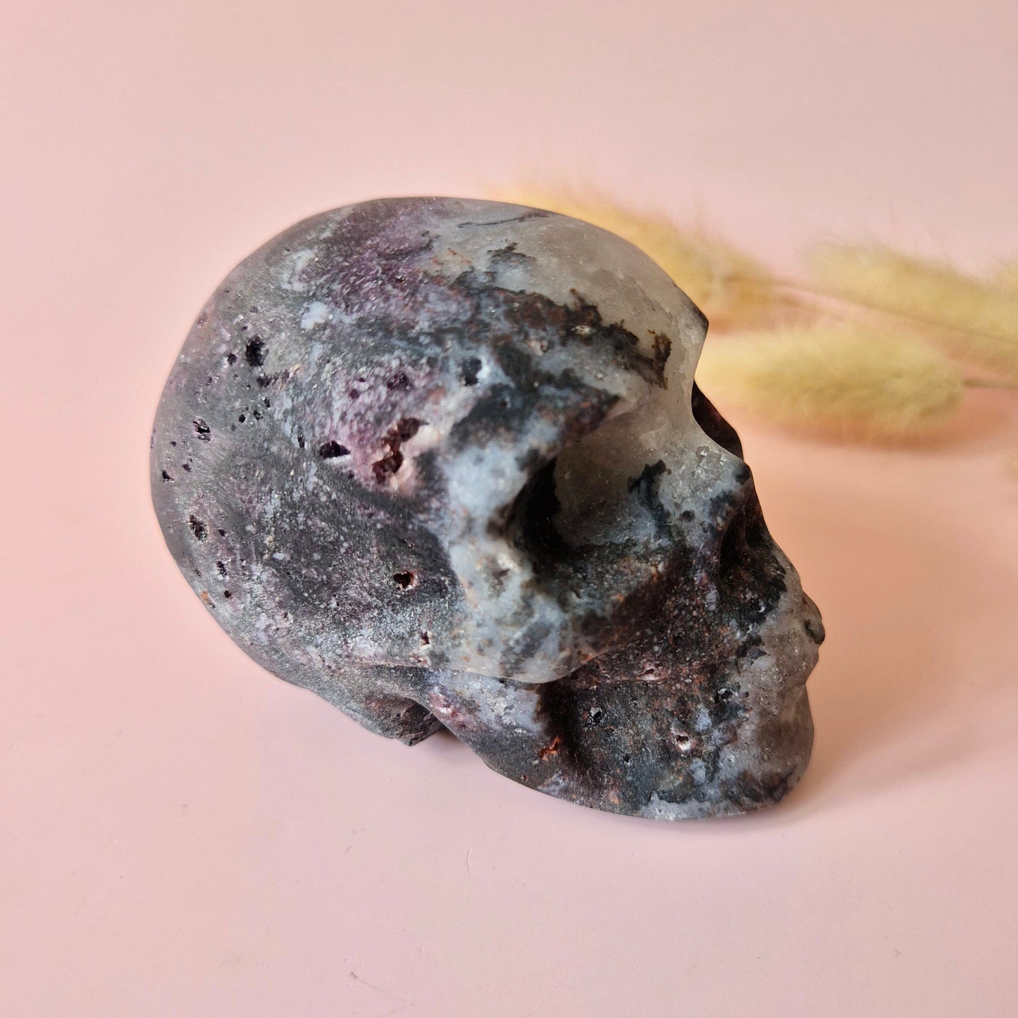 XL Edelsteen Skull Lepidoliet Schedel – #6 412 gram - Mat & Krachtig