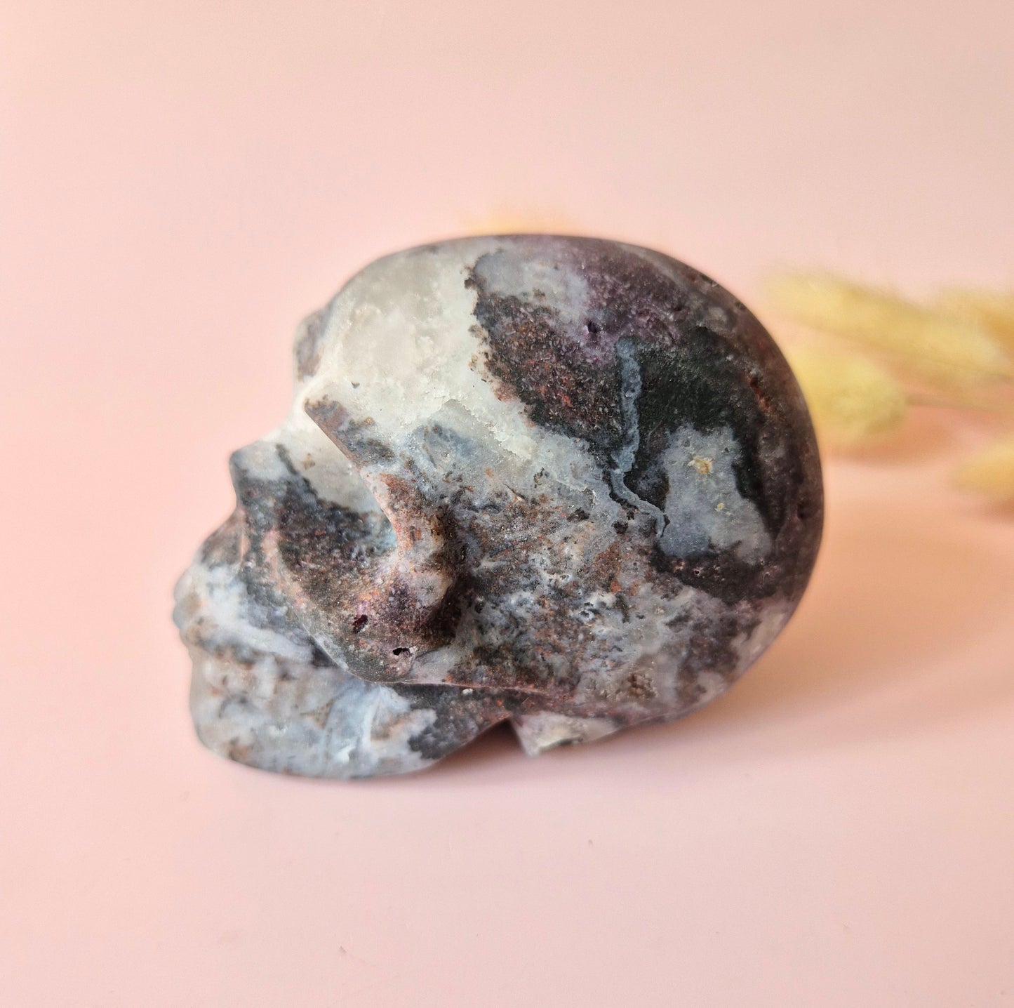 XL Edelsteen Skull Lepidoliet Schedel – #6 412 gram - Mat & Krachtig