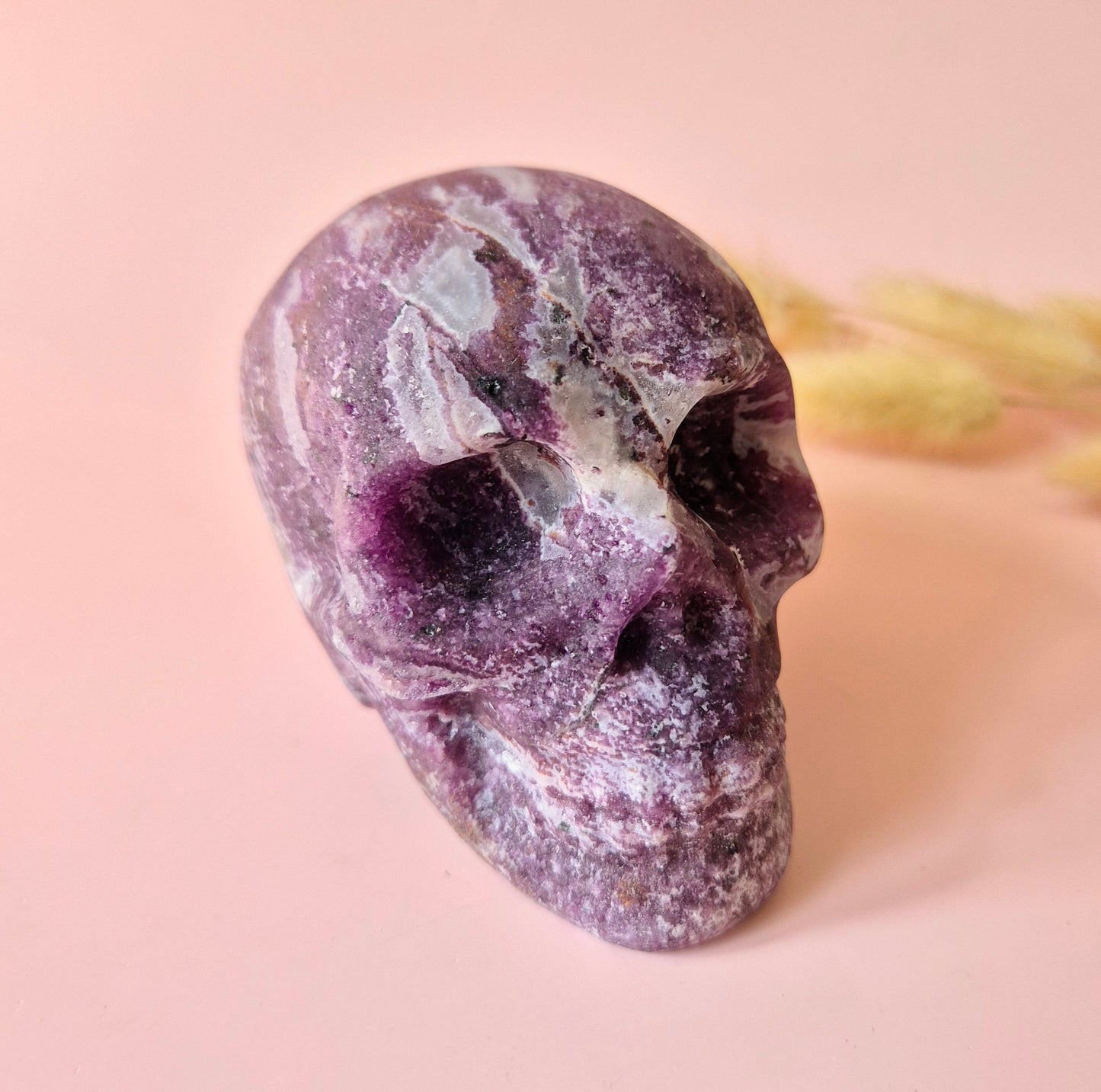 XL Edelsteen Skull Lepidoliet Schedel – #7 601 gram - Mat & Krachtig