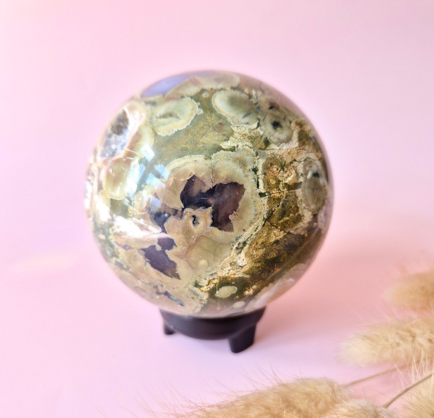 Kristall Edelstein Rhyolith Regenwald Jaspis Kugel 77mm – 586g