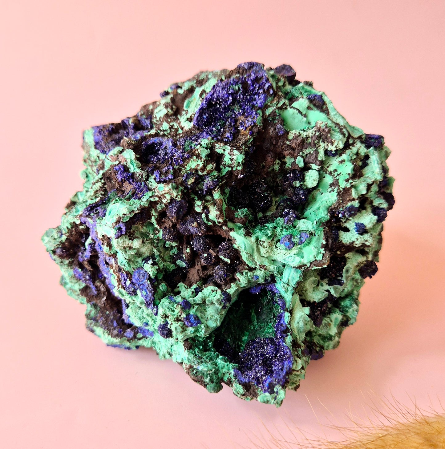 XL Druzy Zeldzame Azuriet-Malachiet Ruwe Schitterende Edelsteen #1 522gram – Sprankelende Natuurlijke Kracht