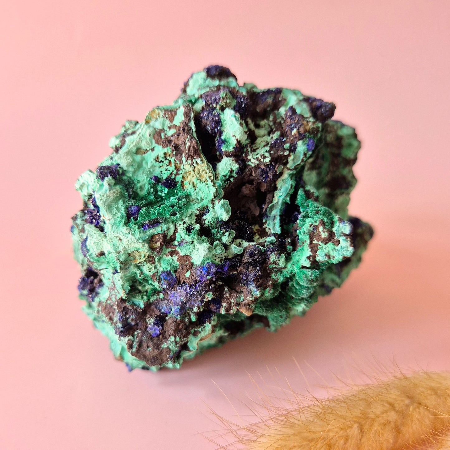 XL Druzy Zeldzame Azuriet-Malachiet Ruwe Schitterende Edelsteen #1 522gram – Sprankelende Natuurlijke Kracht