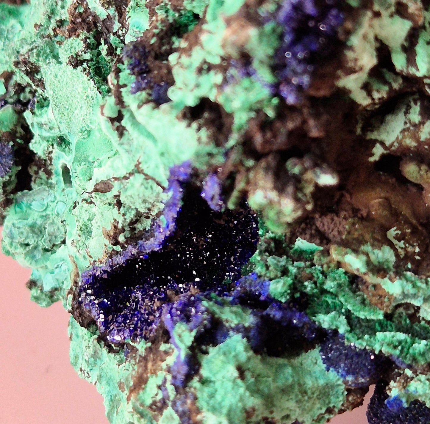 XL Druzy Zeldzame Azuriet-Malachiet Ruwe Schitterende Edelsteen #1 522gram – Sprankelende Natuurlijke Kracht