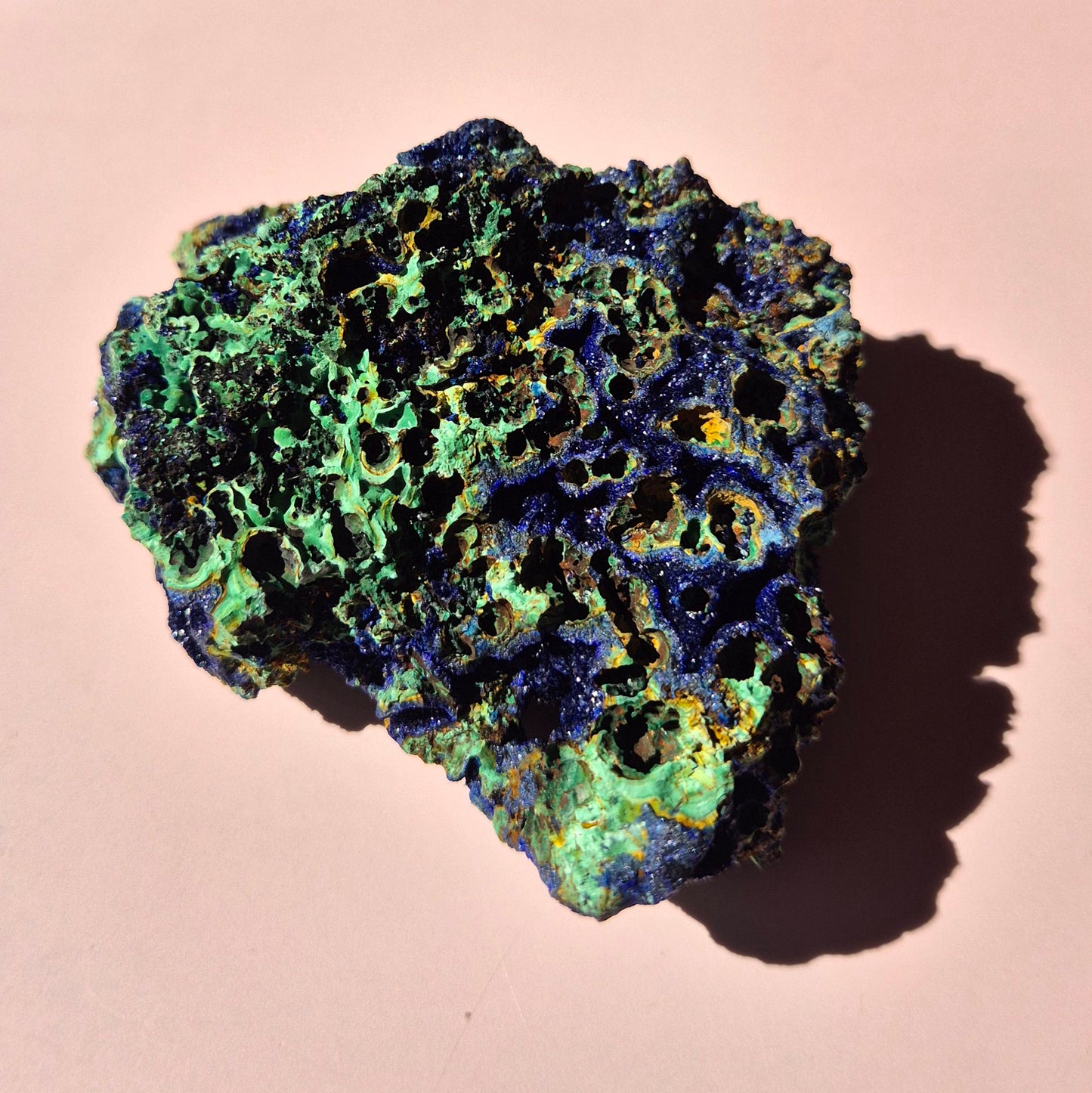 XL Druzy Zeldzame Azuriet-Malachiet Ruwe Schitterende Edelsteen #2 128gram – Sprankelende Natuurlijke Kracht