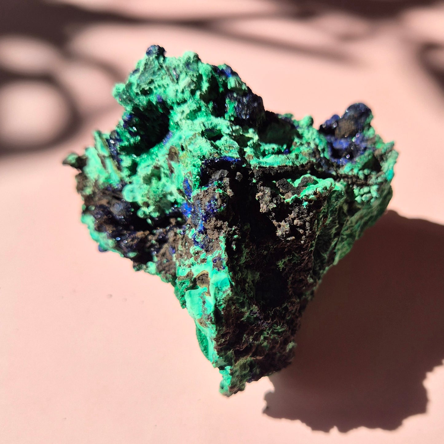 XL Druzy Zeldzame Azuriet-Malachiet Ruwe Schitterende Edelsteen #5 220gram – Sprankelende Natuurlijke Kracht