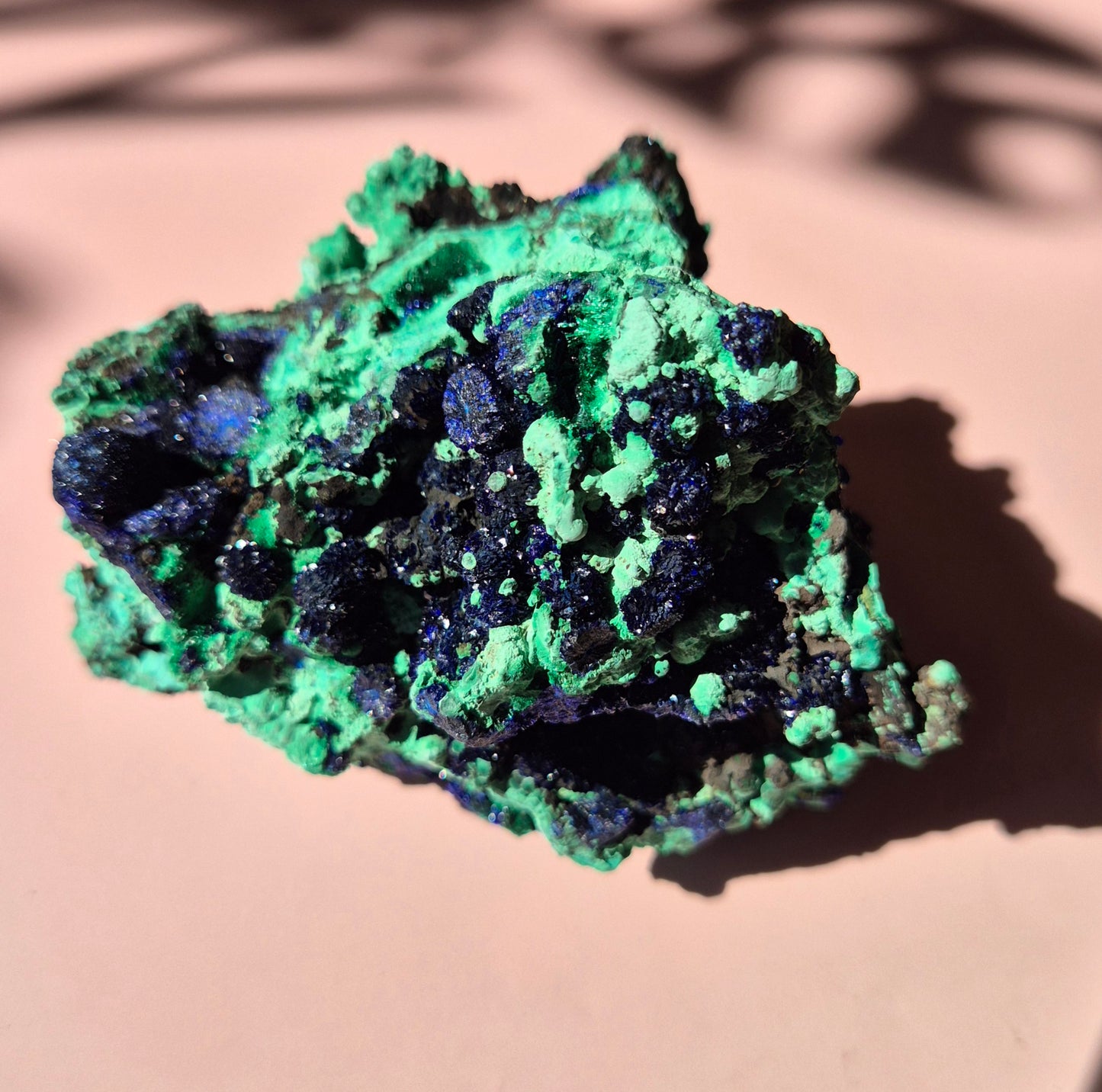 XL Druzy Zeldzame Azuriet-Malachiet Ruwe Schitterende Edelsteen #5 220gram – Sprankelende Natuurlijke Kracht