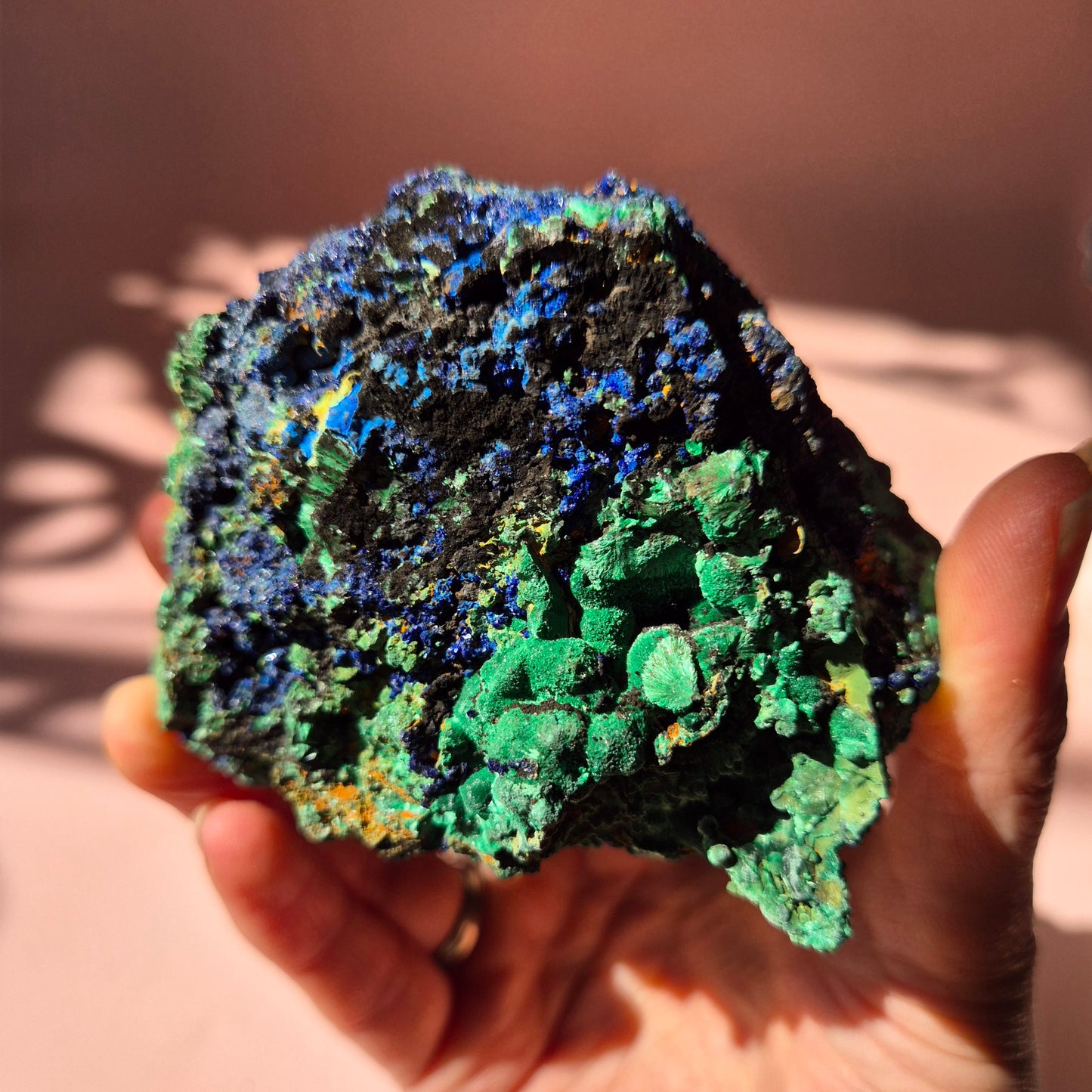 XL Druzy Zeldzame Azuriet-Malachiet Ruwe Schitterende Edelsteen #9 424gram – Sprankelende Natuurlijke Kracht