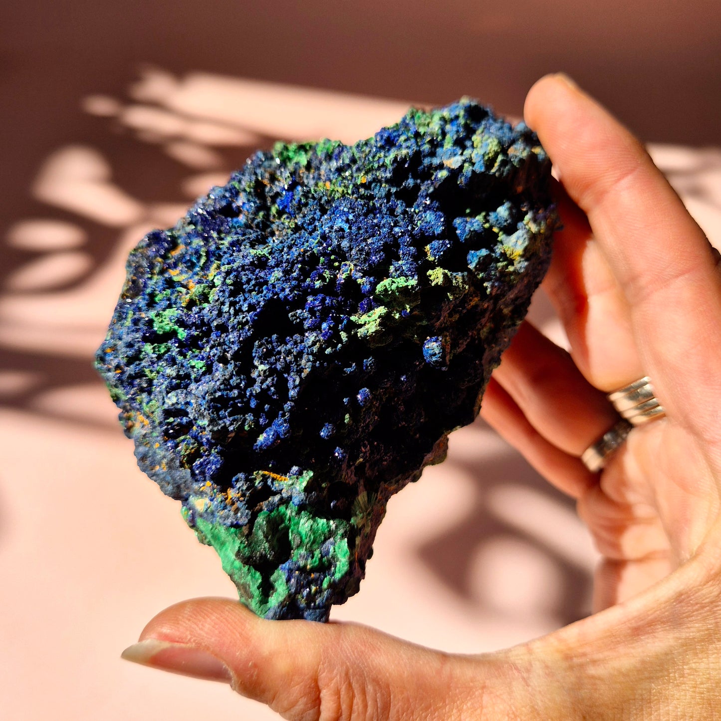 XL Druzy Zeldzame Azuriet-Malachiet Ruwe Schitterende Edelsteen #9 424gram – Sprankelende Natuurlijke Kracht
