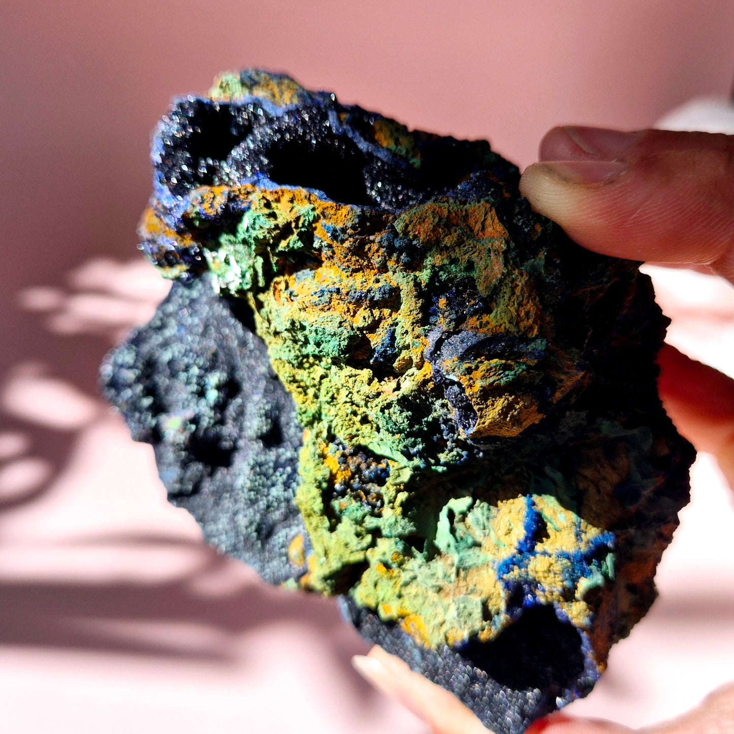 XL Druzy Zeldzame Azuriet-Malachiet Ruwe Schitterende Edelsteen #10 360gram – Sprankelende Natuurlijke Kracht