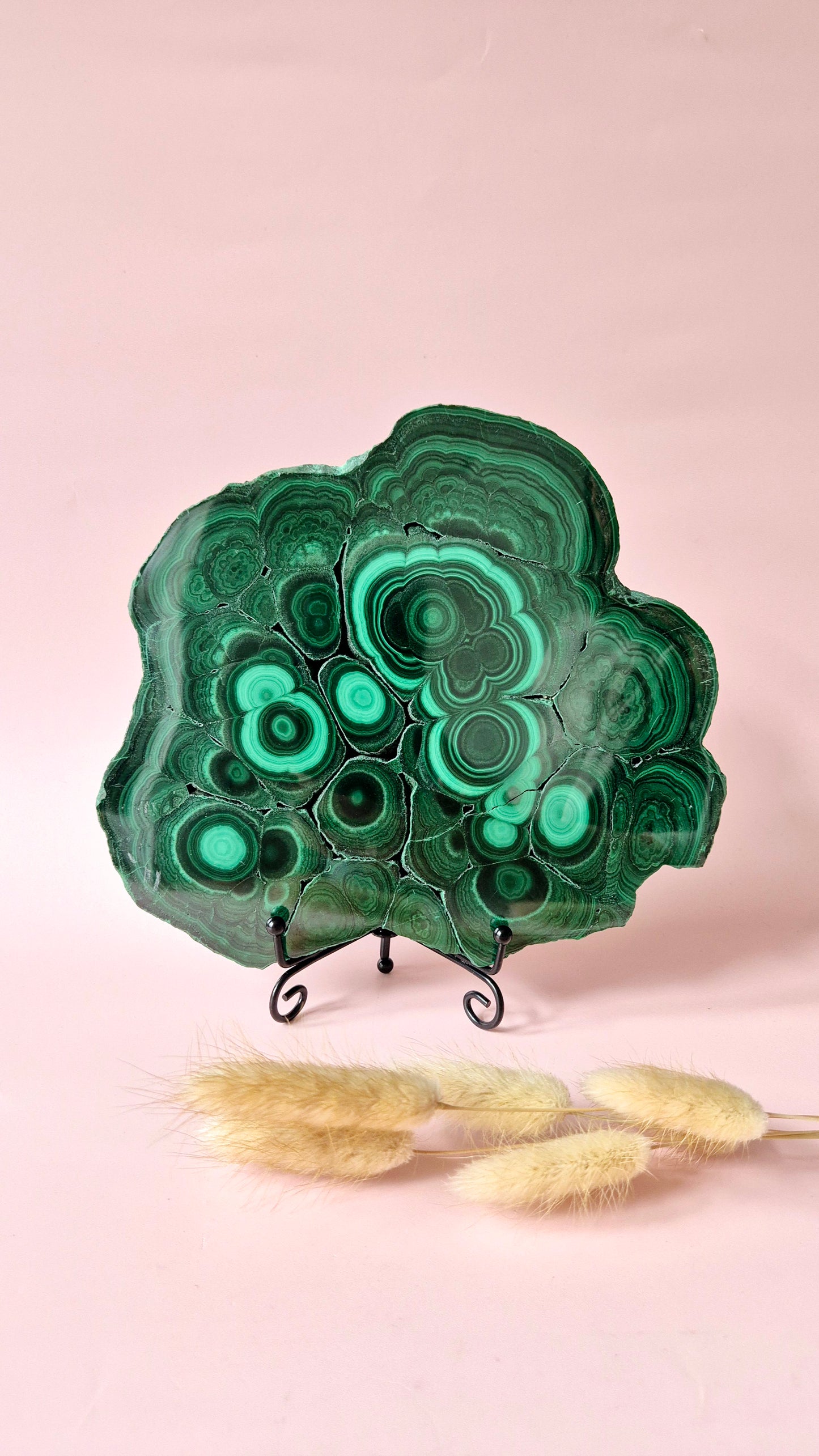 Gemstone Chrysocolla/Malachite Slab 600 g (14 x 13 cm) – Statement Piece with Spiritual Depth