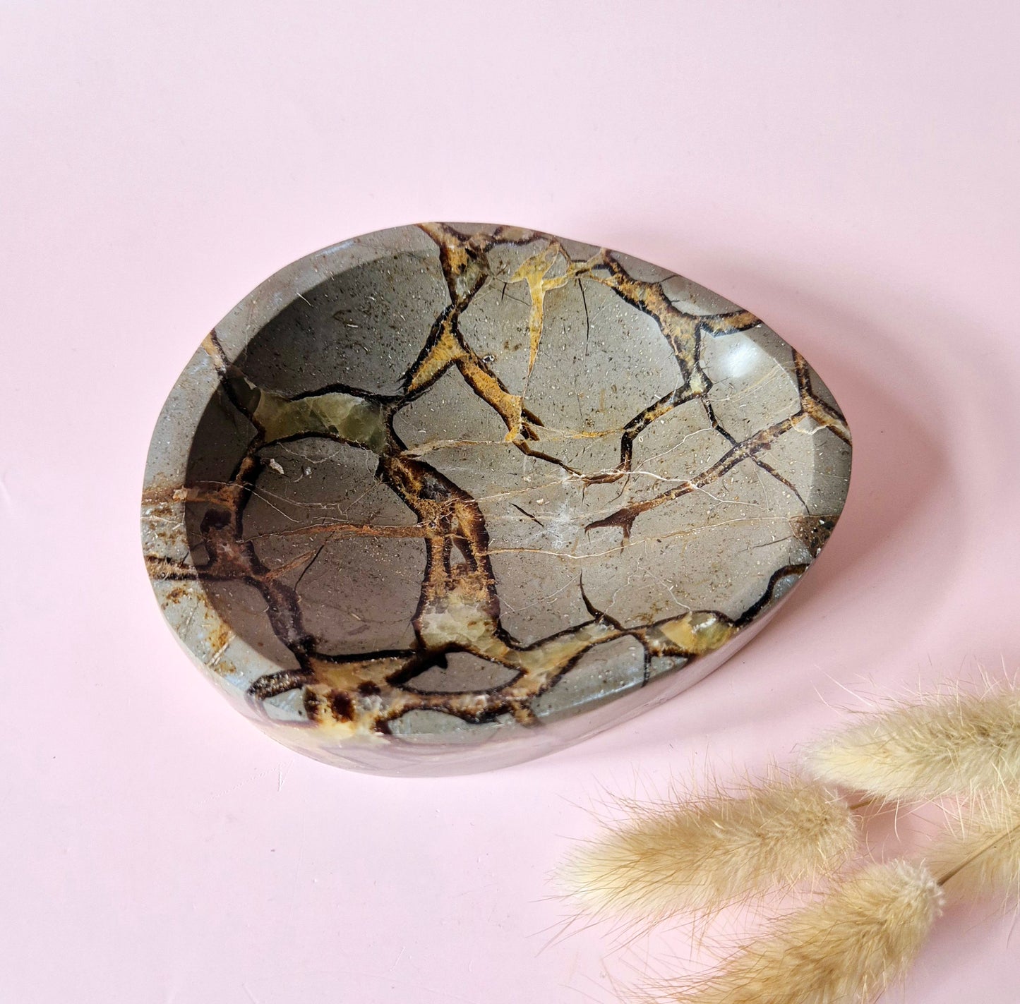 XL Drachenstein (Septarien) Edelstein Dekoschale - Nr. 2 12,5x10cm 625 Gramm