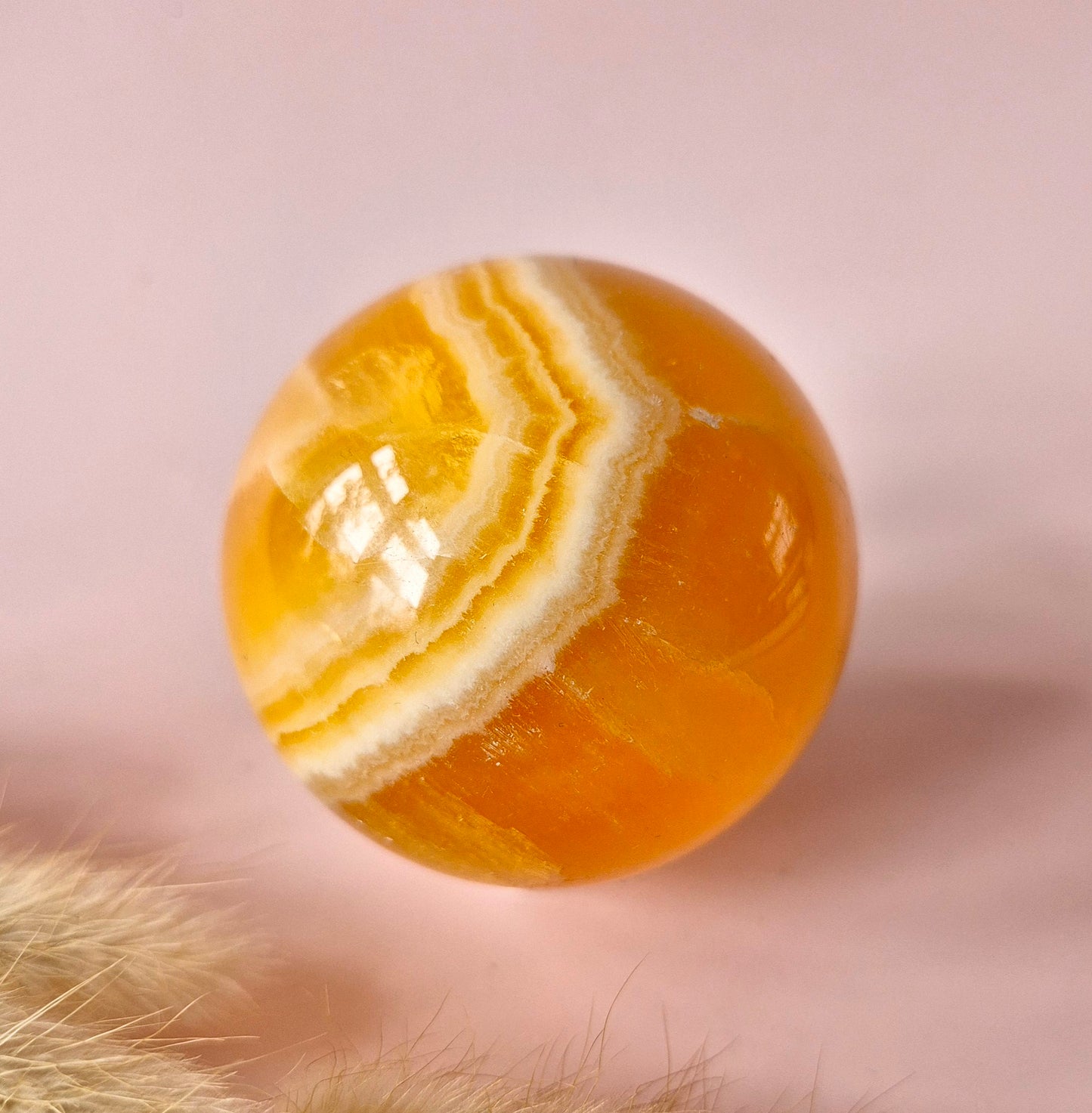 Kristall-Honig-Calcit-Kugel – 44 mm – 222 g | Selbstvertrauen & sanfte Kraft