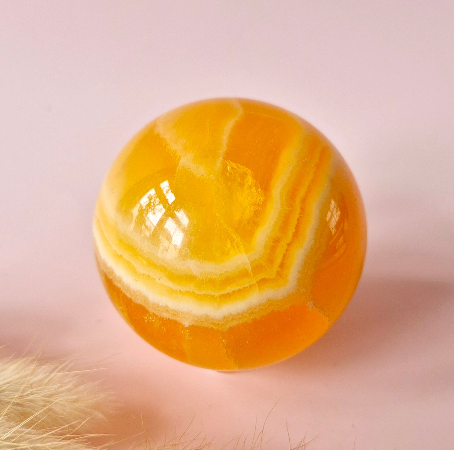 Kristall-Honig-Calcit-Kugel – 44 mm – 222 g | Selbstvertrauen & sanfte Kraft