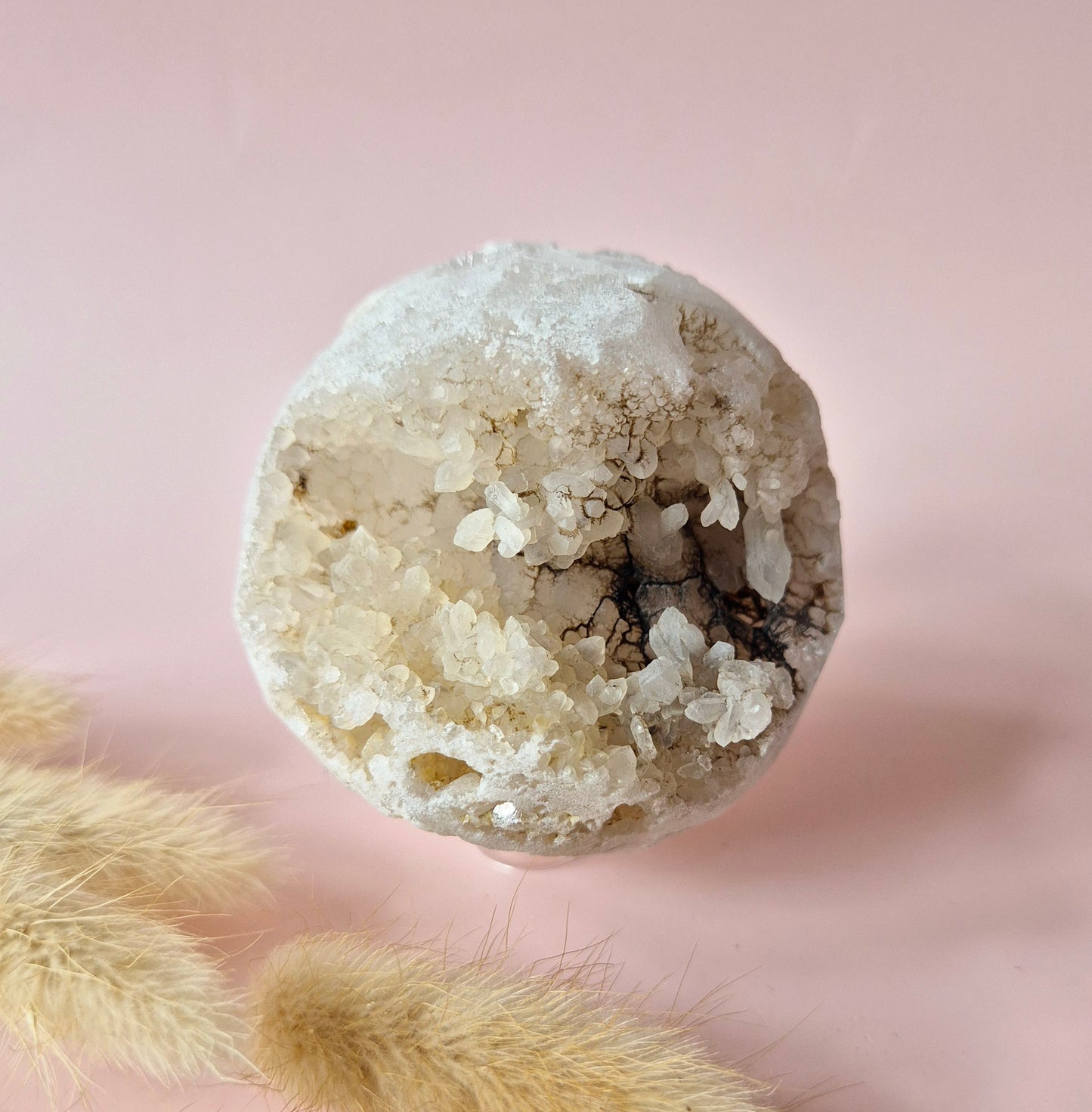 Crystal Gemstone Ball Moss Agate Druzy sphere 75mm, 600g
