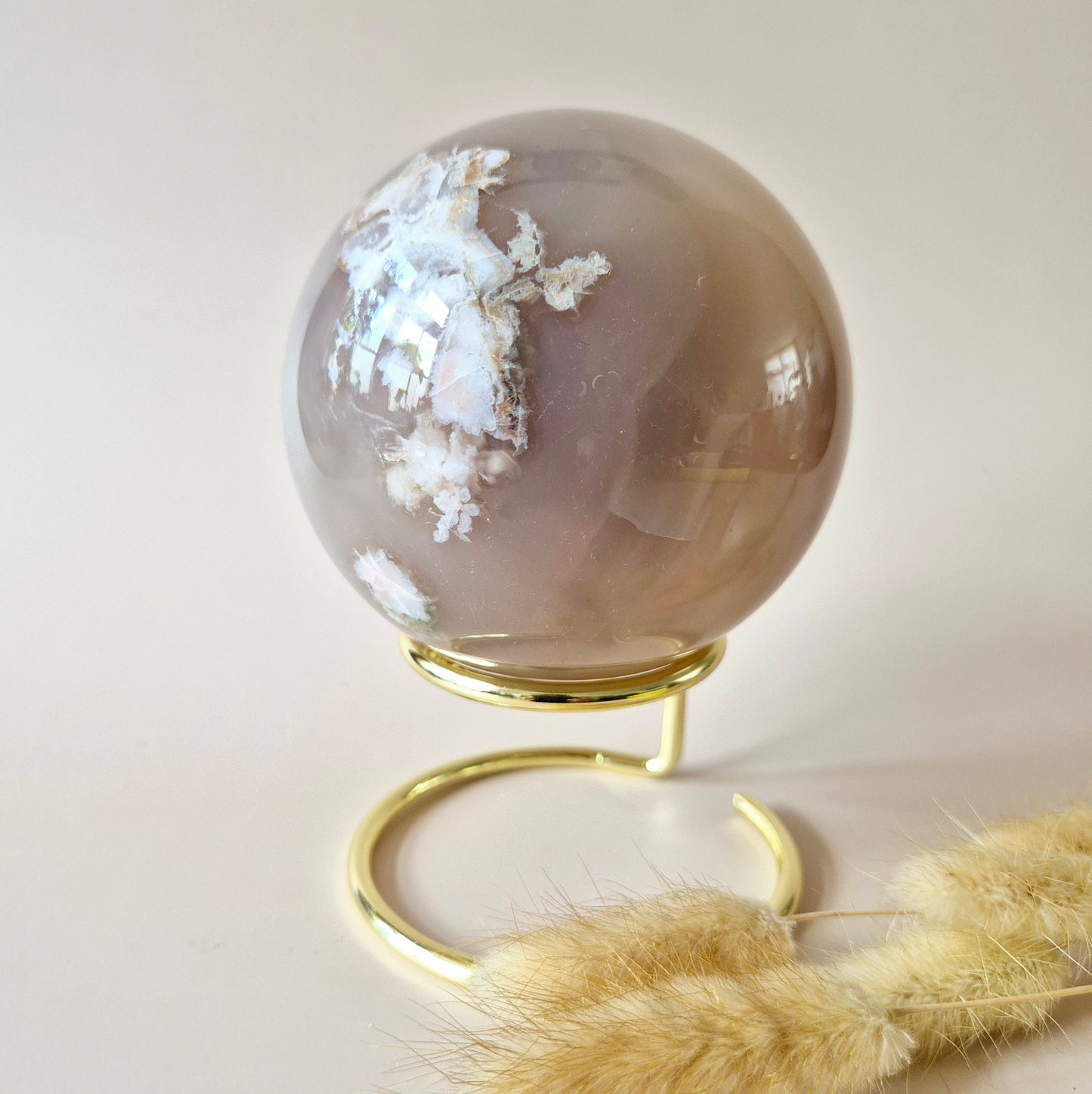 Kristall-Edelstein, Druzy-Rosa-Amethyst-Kugel auf Ständer (100 mm, 1180 Gramm)