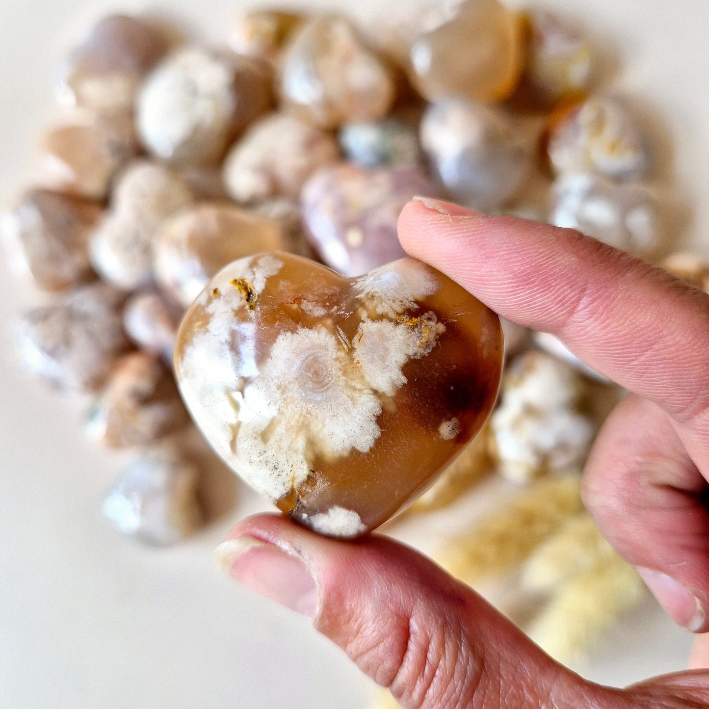 Gemstone Ocean Jasper Palmstone (6-8 cm) – Balance & Positive Energy Handstone worrystone worrystone