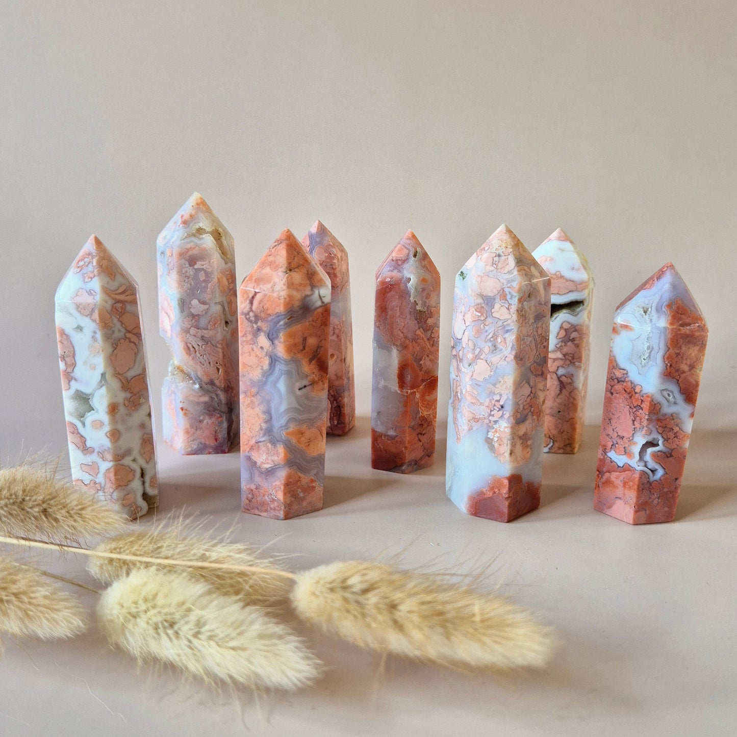 Edelsteen Druzy Petal Agate Toren – 7 tot 9 cm