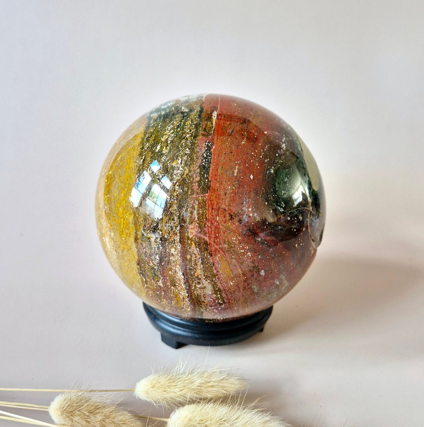 Crystal Gemstone Ball Moss Agate Druzy sphere 85mm - #1 834g