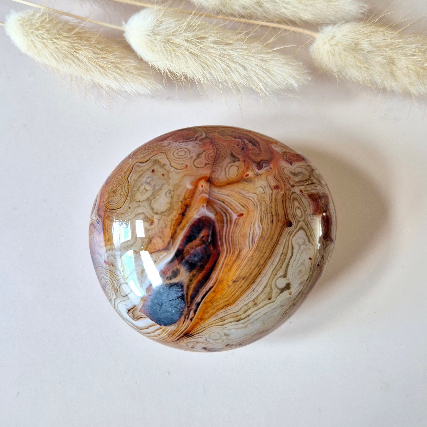 Sardonyx Palmsteen – Krachtige gepolijste steen voor balans en zelfvertrouwen (5–10 cm)