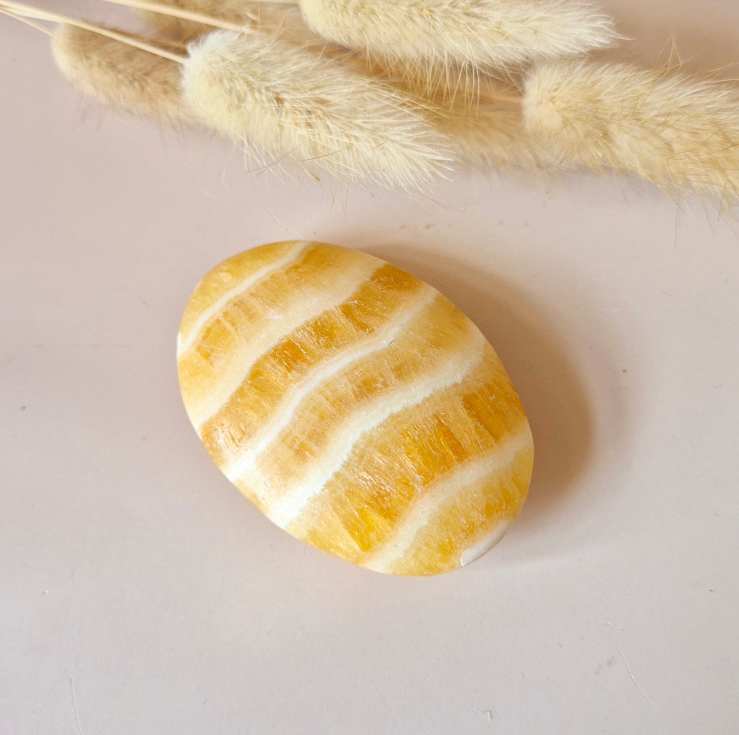 Gele Calciet Palmsteen 5-6cm – Edelsteen voor Positiviteit, Focus & Energie