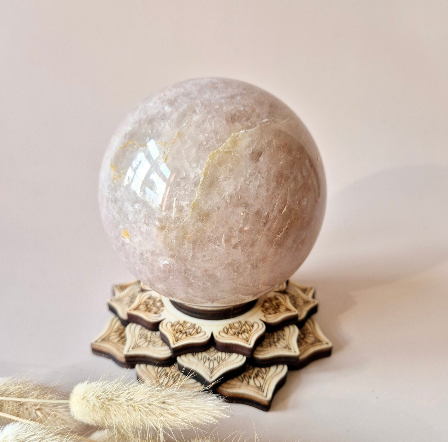 XXL Fire Quartz Crystal Ball – 13-14 cm (3259 grams) Statement piece Hematoid Quartz Sphere