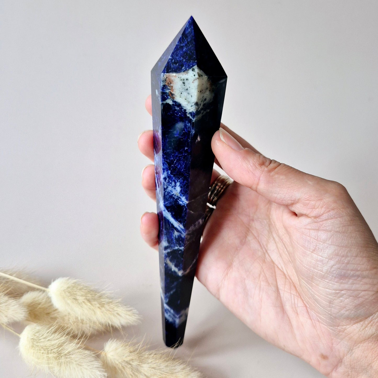 Edelsteen Sodaliet Scepter Wand 13-15cm hoge kwaliteit!