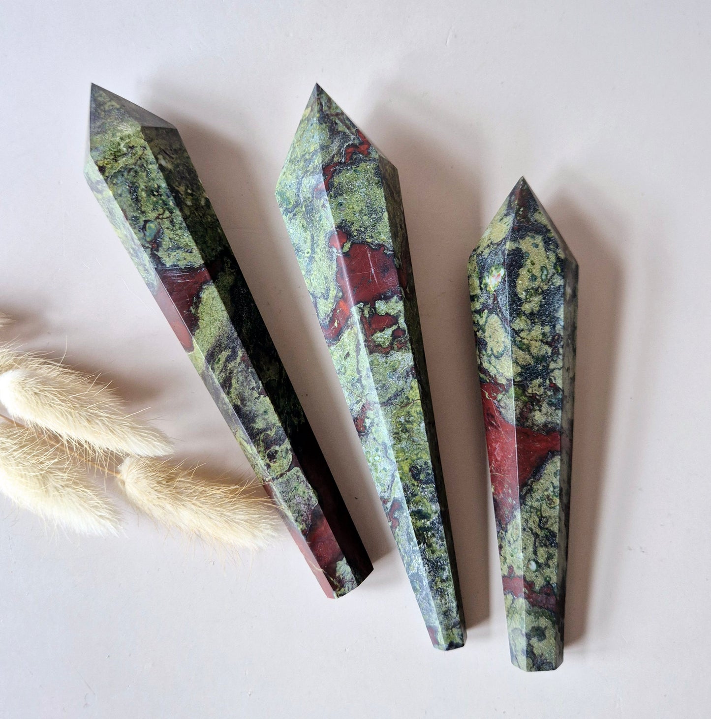 Edelsteen Dragon Bloodstone Scepter Wand 15-18cm (Drakenbloed steen)