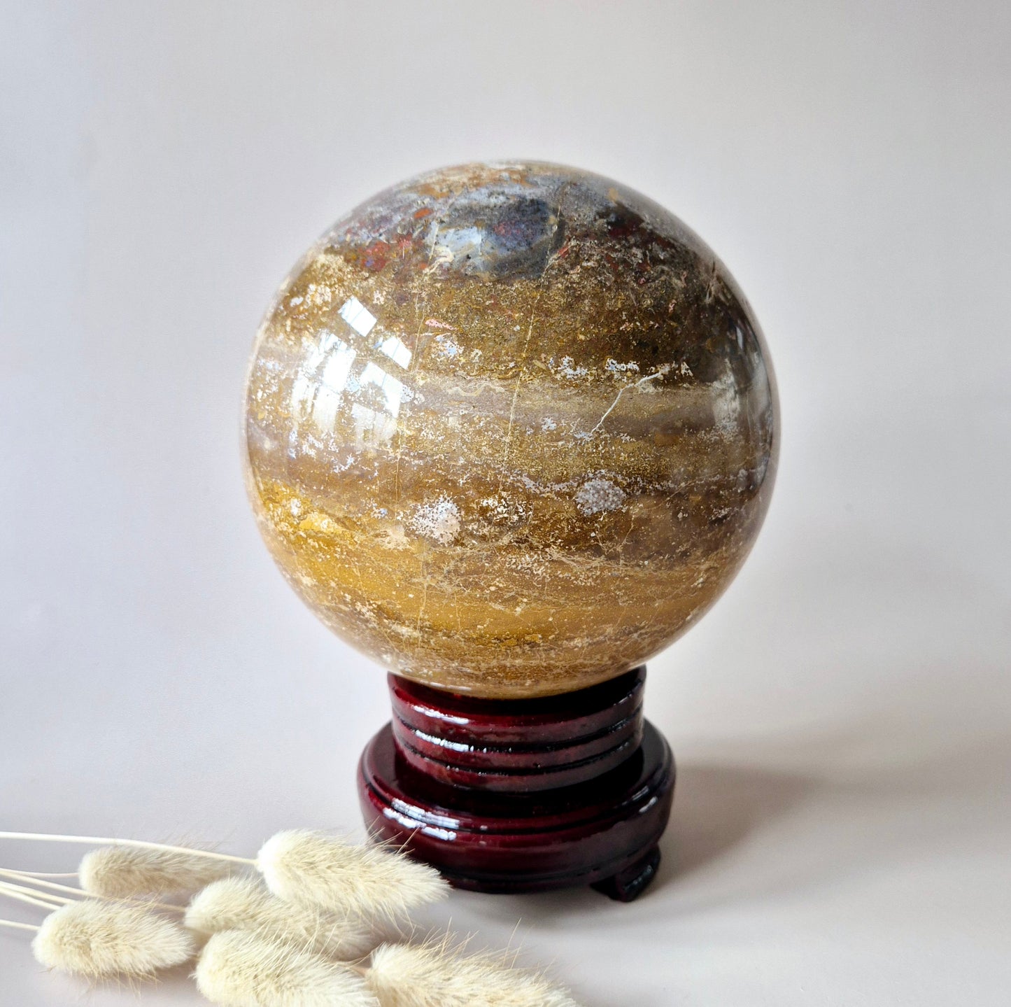 Crystal Gemstone Ball Moss Agate Druzy sphere 85mm - #1 834g