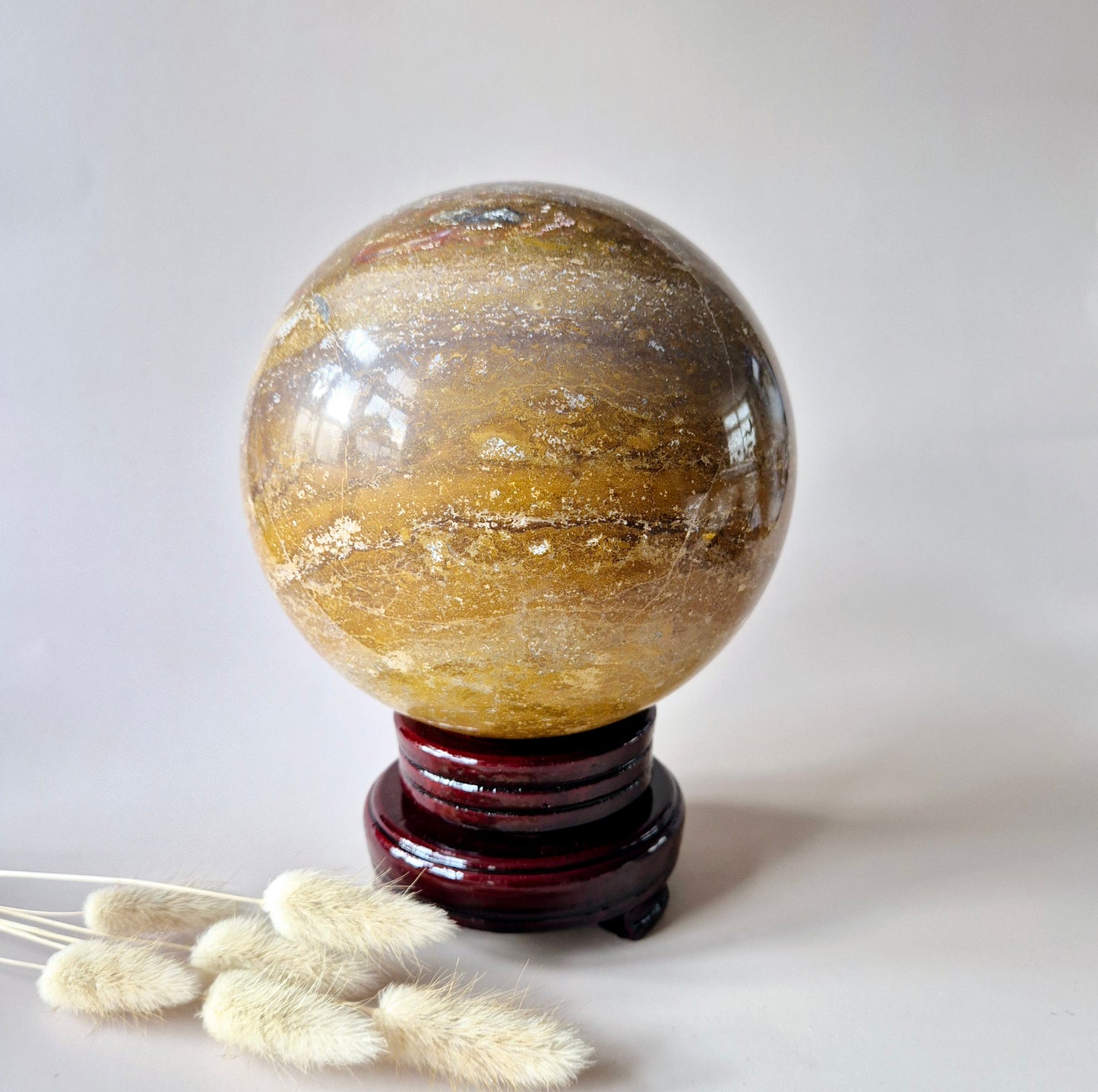 Crystal Gemstone Ball Moss Agate Druzy sphere 85mm - #1 834g
