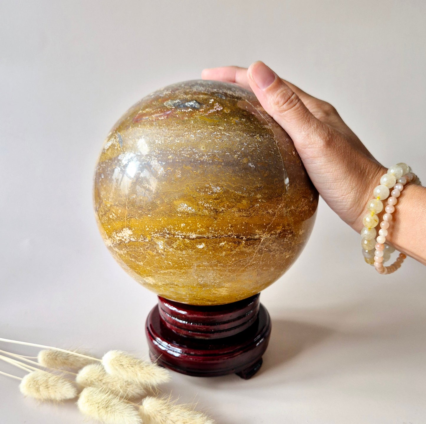 Crystal Gemstone Ball Moss Agate Druzy sphere 85mm - #1 834g